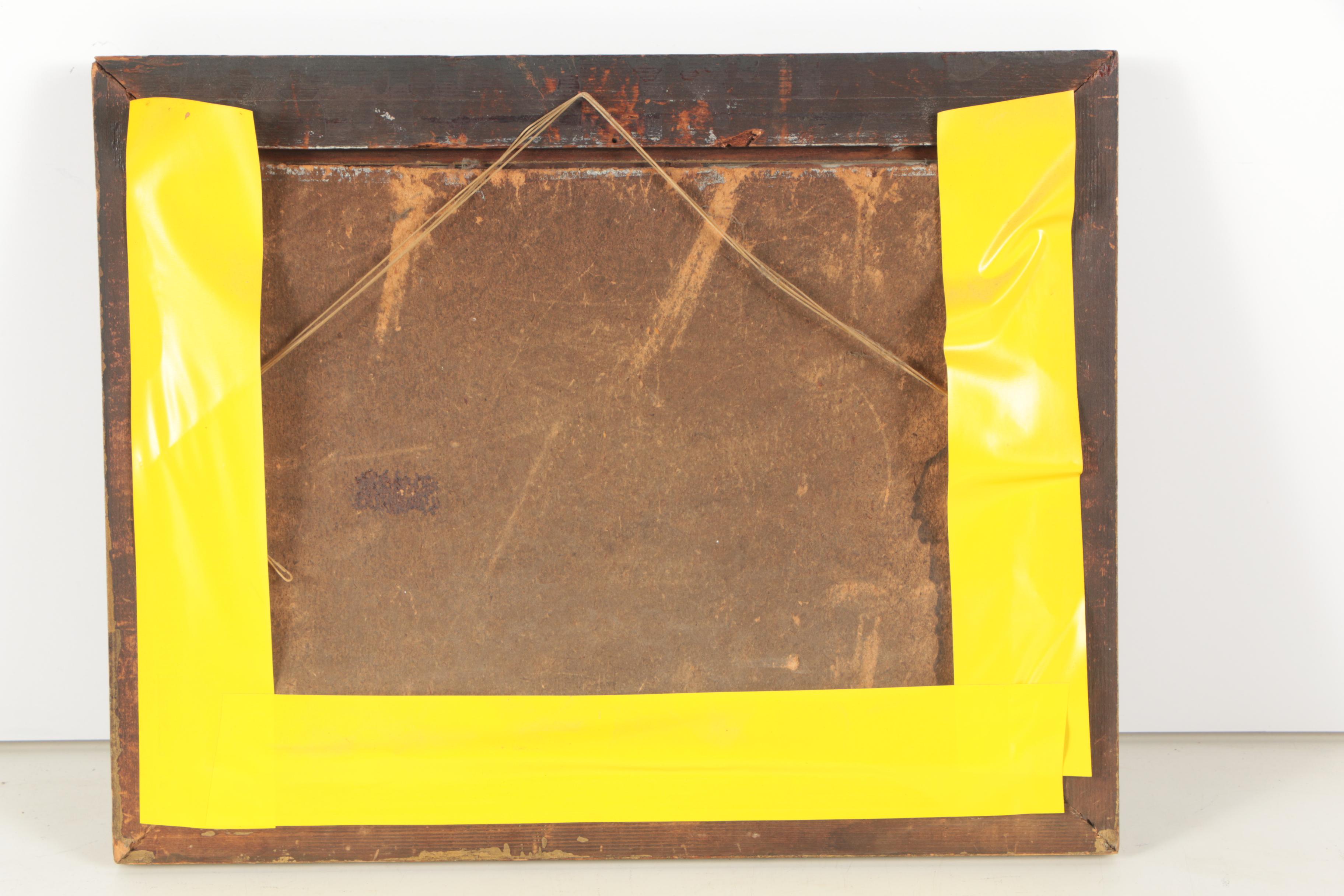 Vintage Reverse Glass Oil Painting