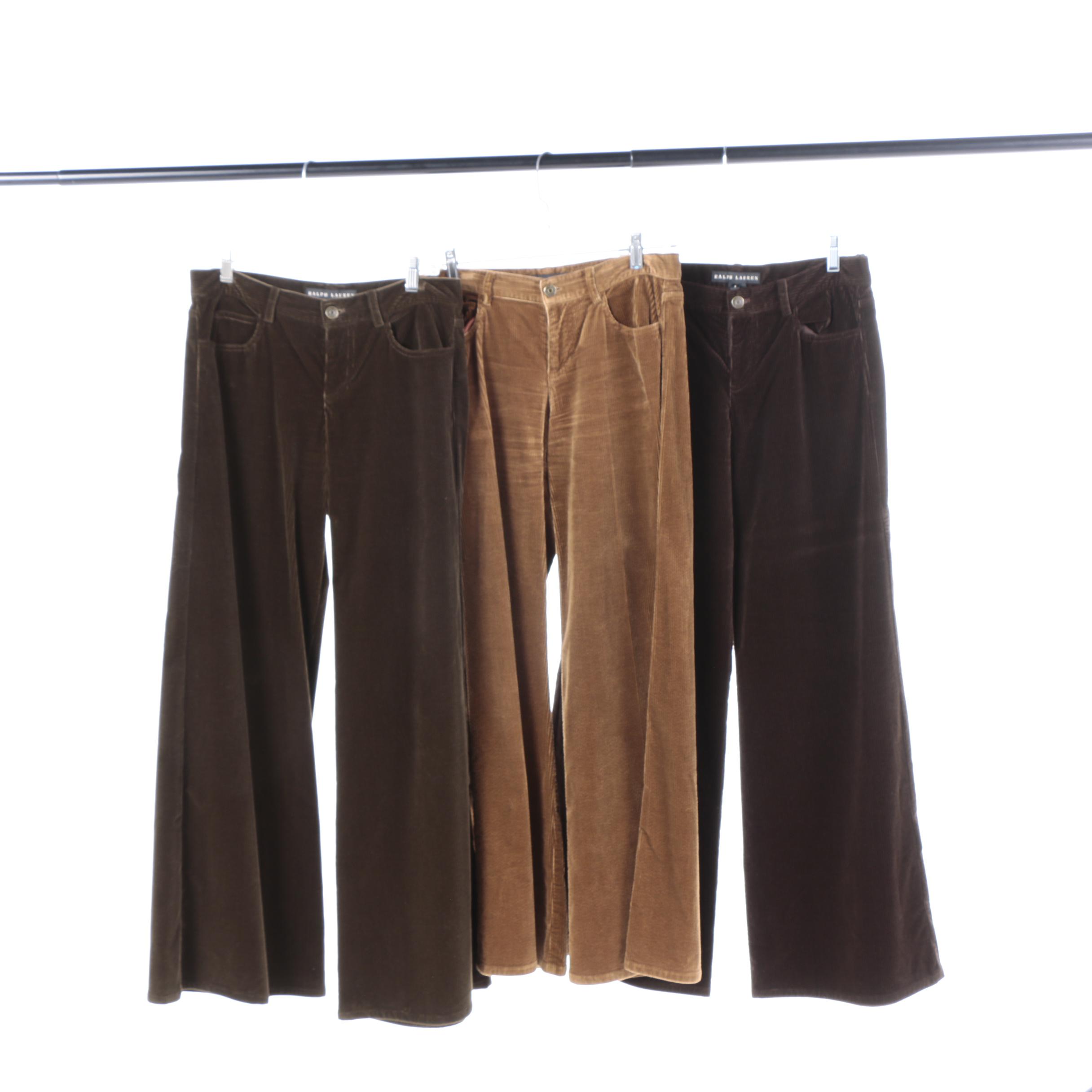 Women's Ralph Lauren Black Label Wide Leg Corduroy Pants