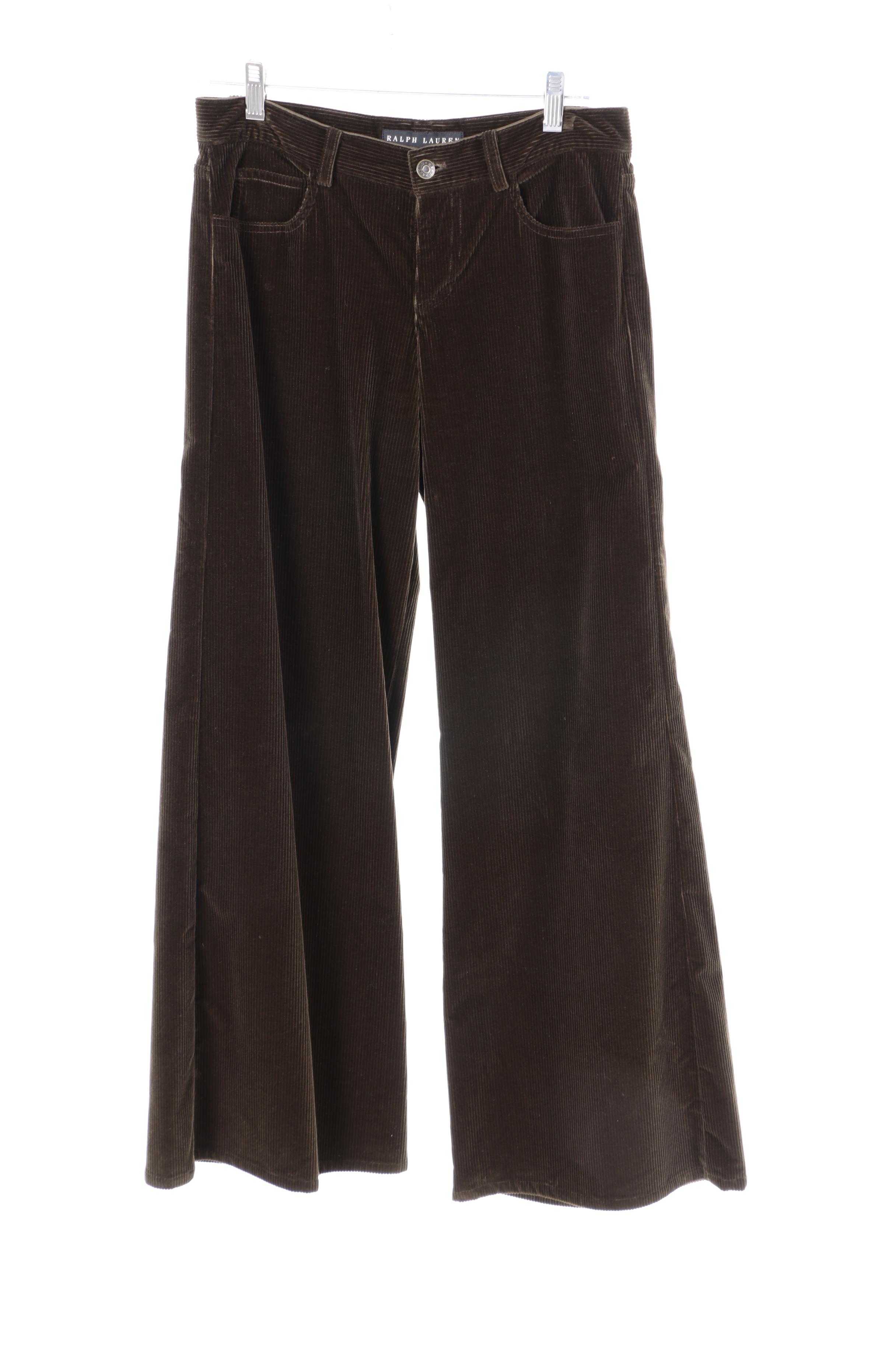 Women's Ralph Lauren Black Label Wide Leg Corduroy Pants