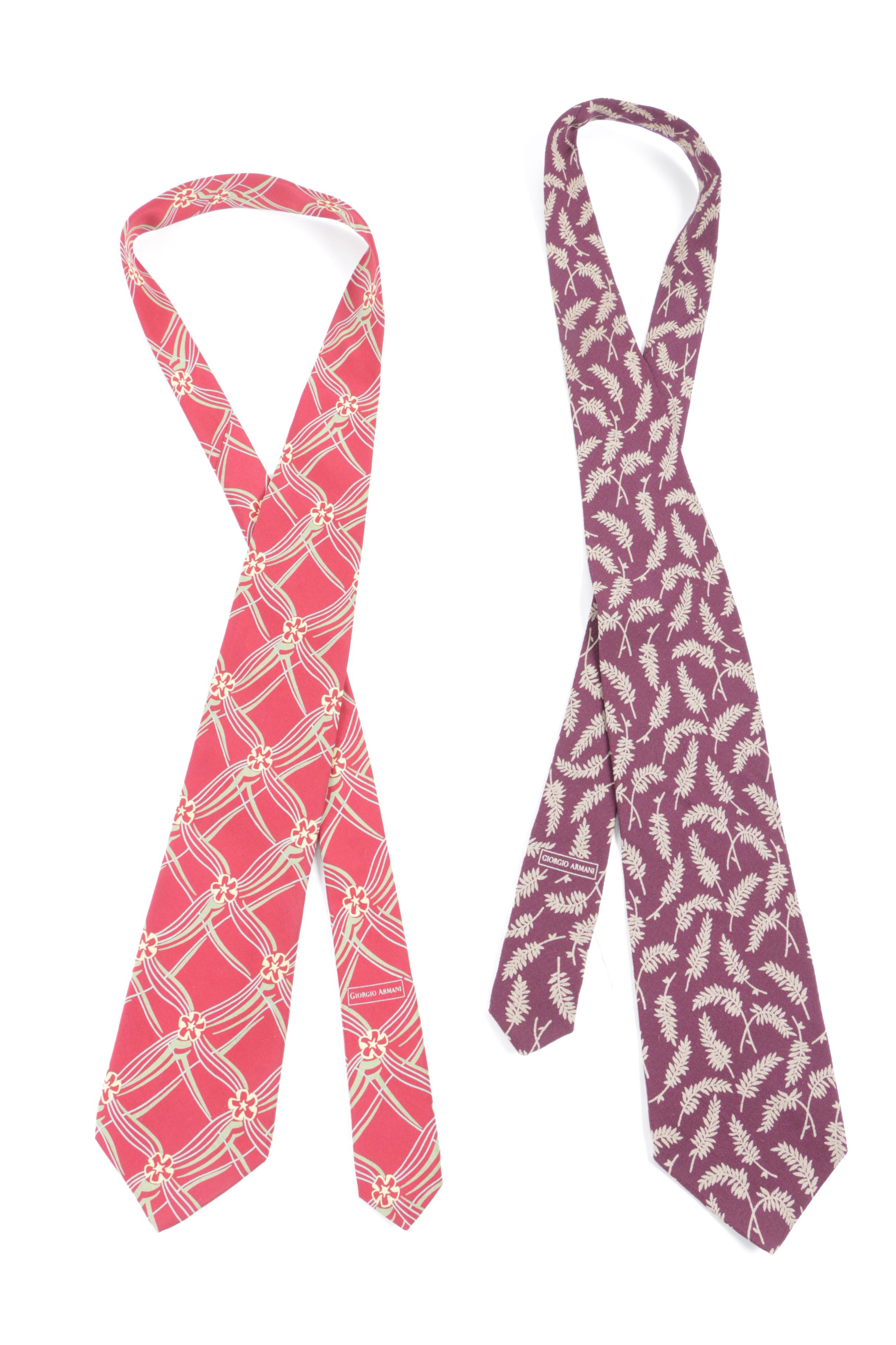 Giorgio Armani and Gianni Versace Silk Neckties