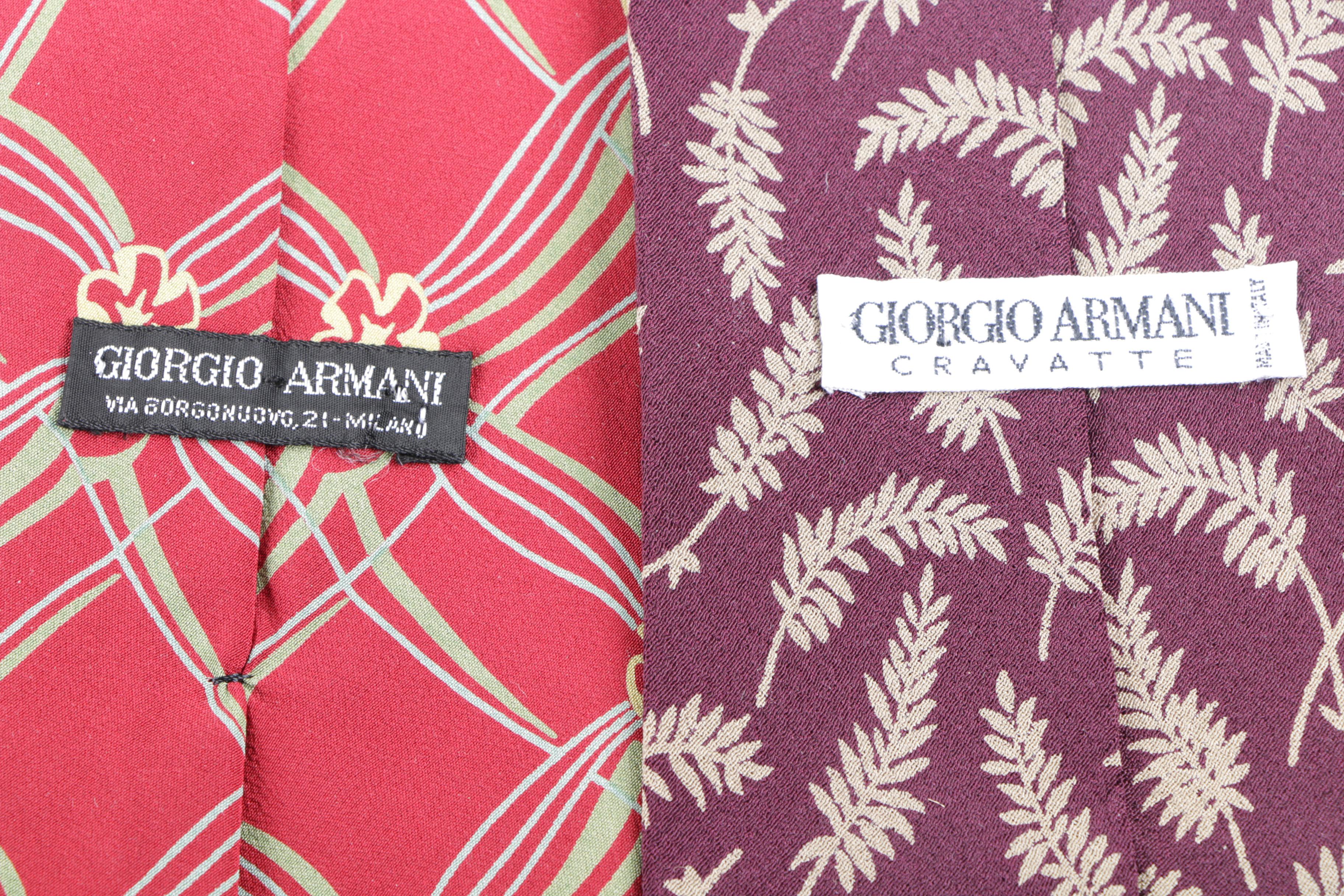 Giorgio Armani and Gianni Versace Silk Neckties