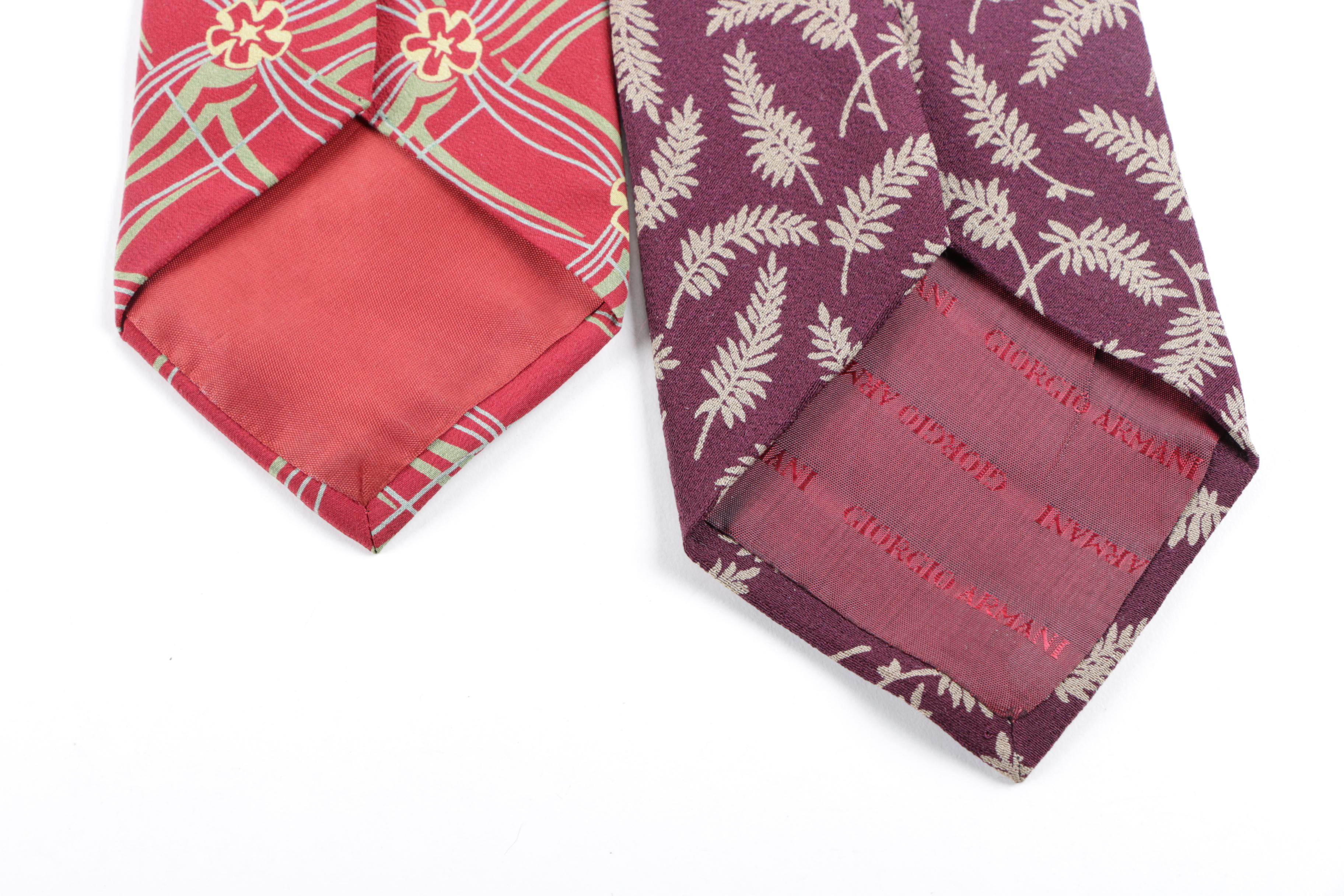 Giorgio Armani and Gianni Versace Silk Neckties