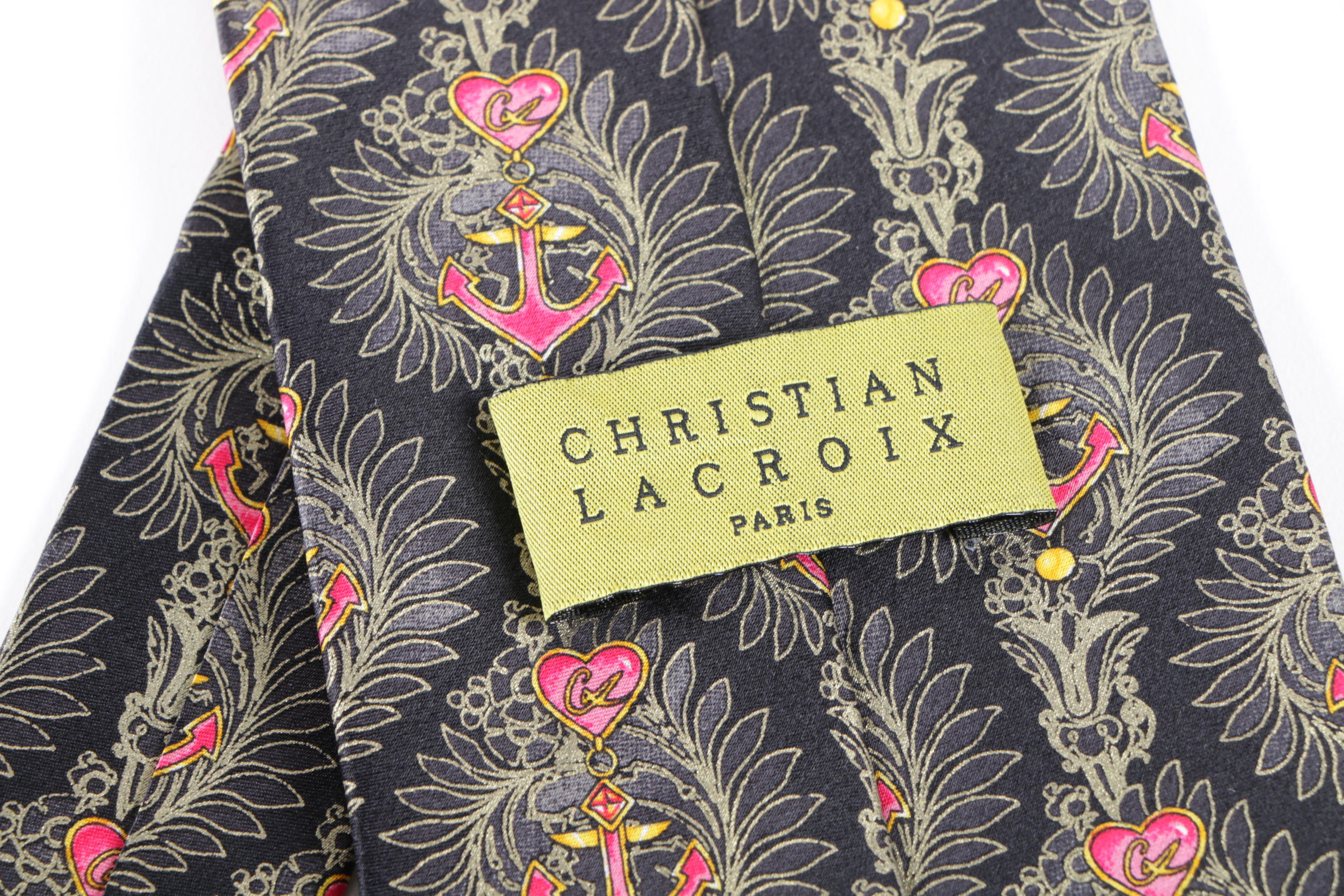 Christian Lacroix of Paris and Gianfranco Ferre Silk Neckties, Made in Italy