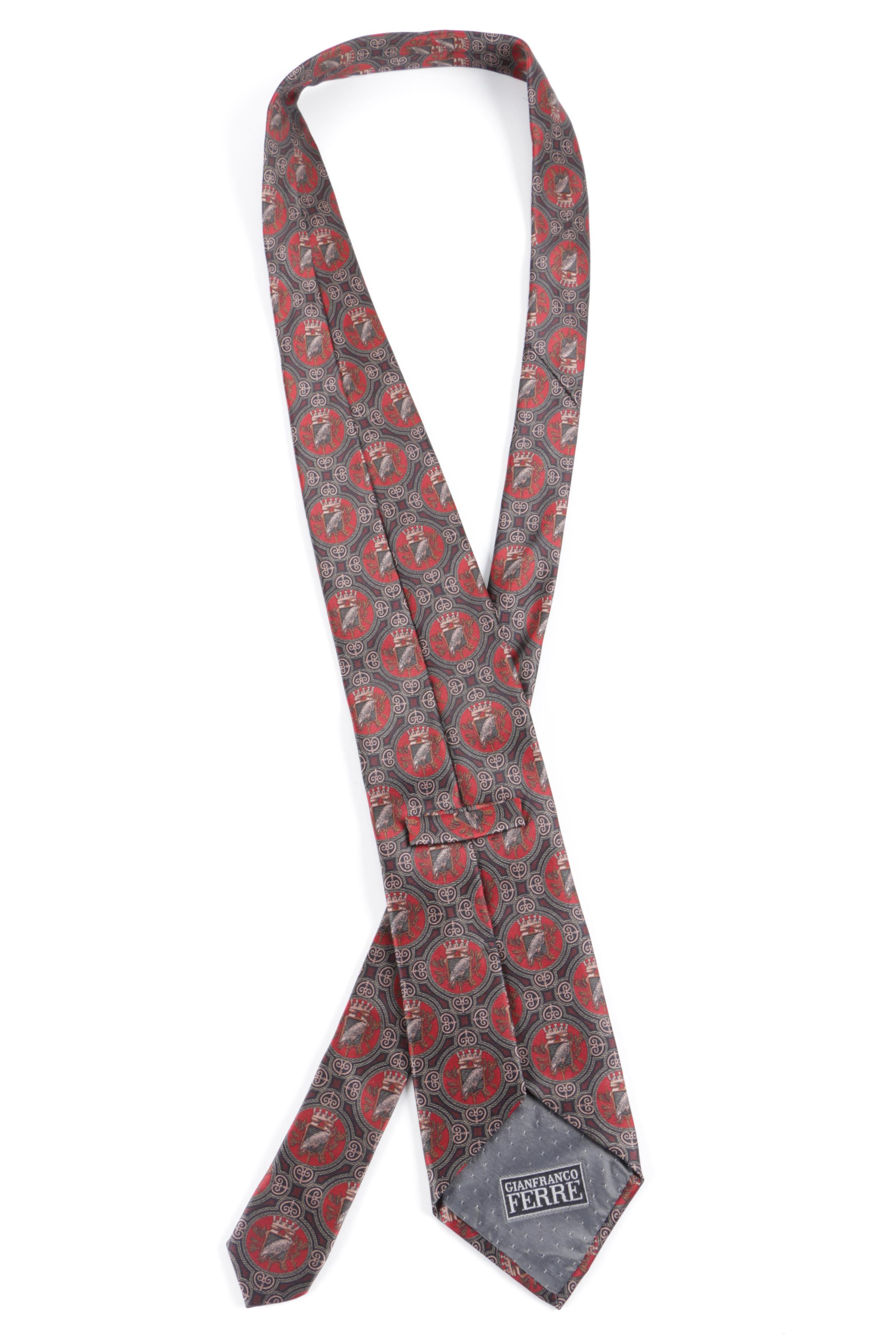 Christian Lacroix of Paris and Gianfranco Ferre Silk Neckties, Made in Italy