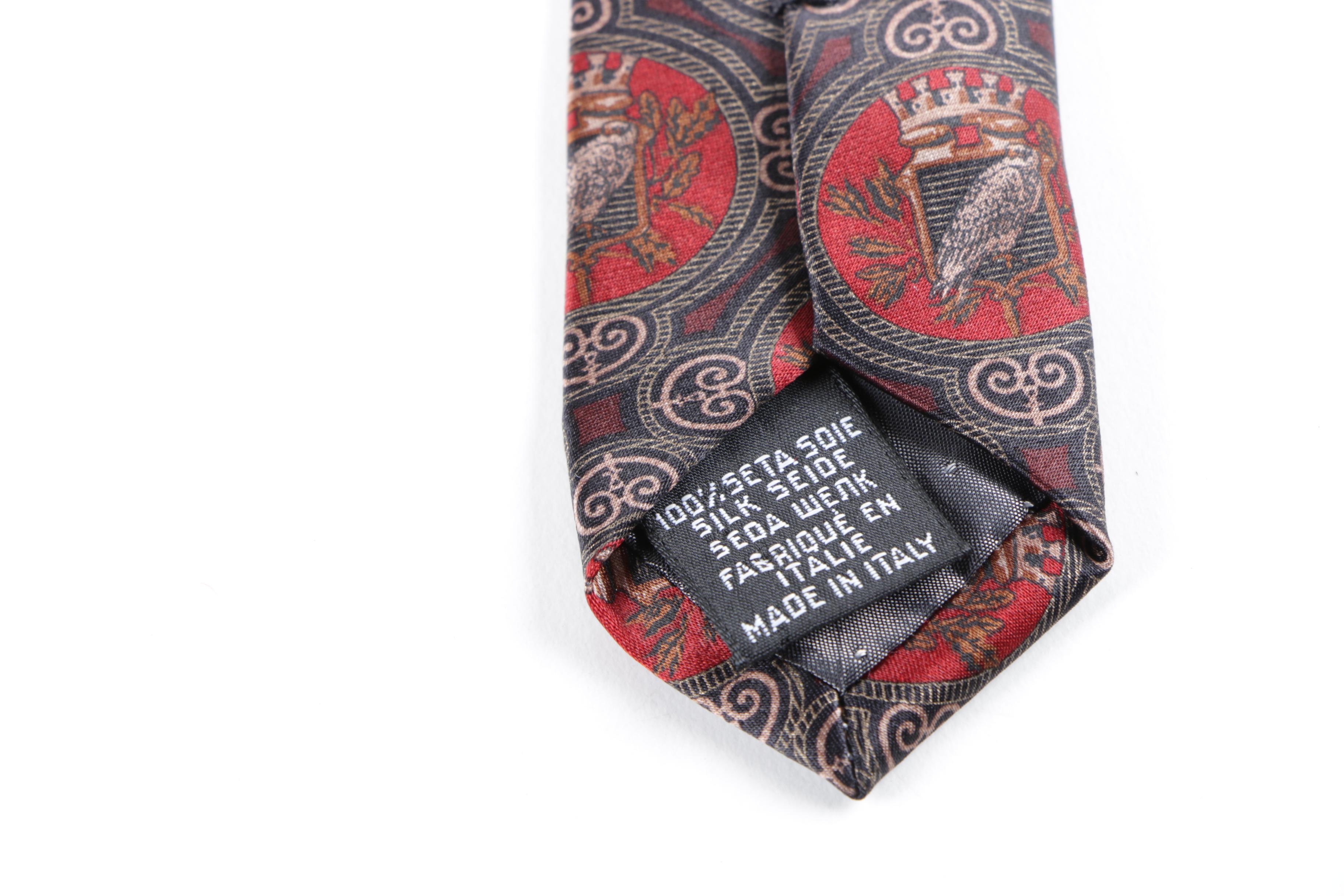 Christian Lacroix of Paris and Gianfranco Ferre Silk Neckties, Made in Italy