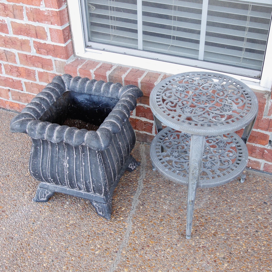 Outdoor Planter and Side Table