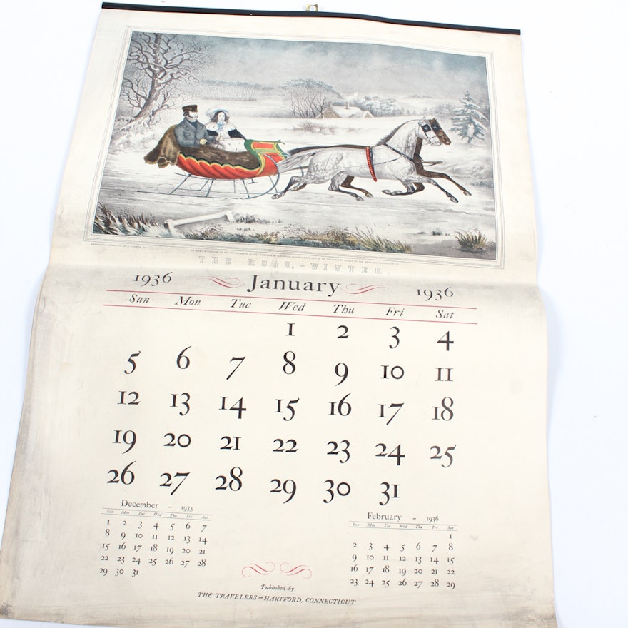 1936 Currier and Ives Calendar