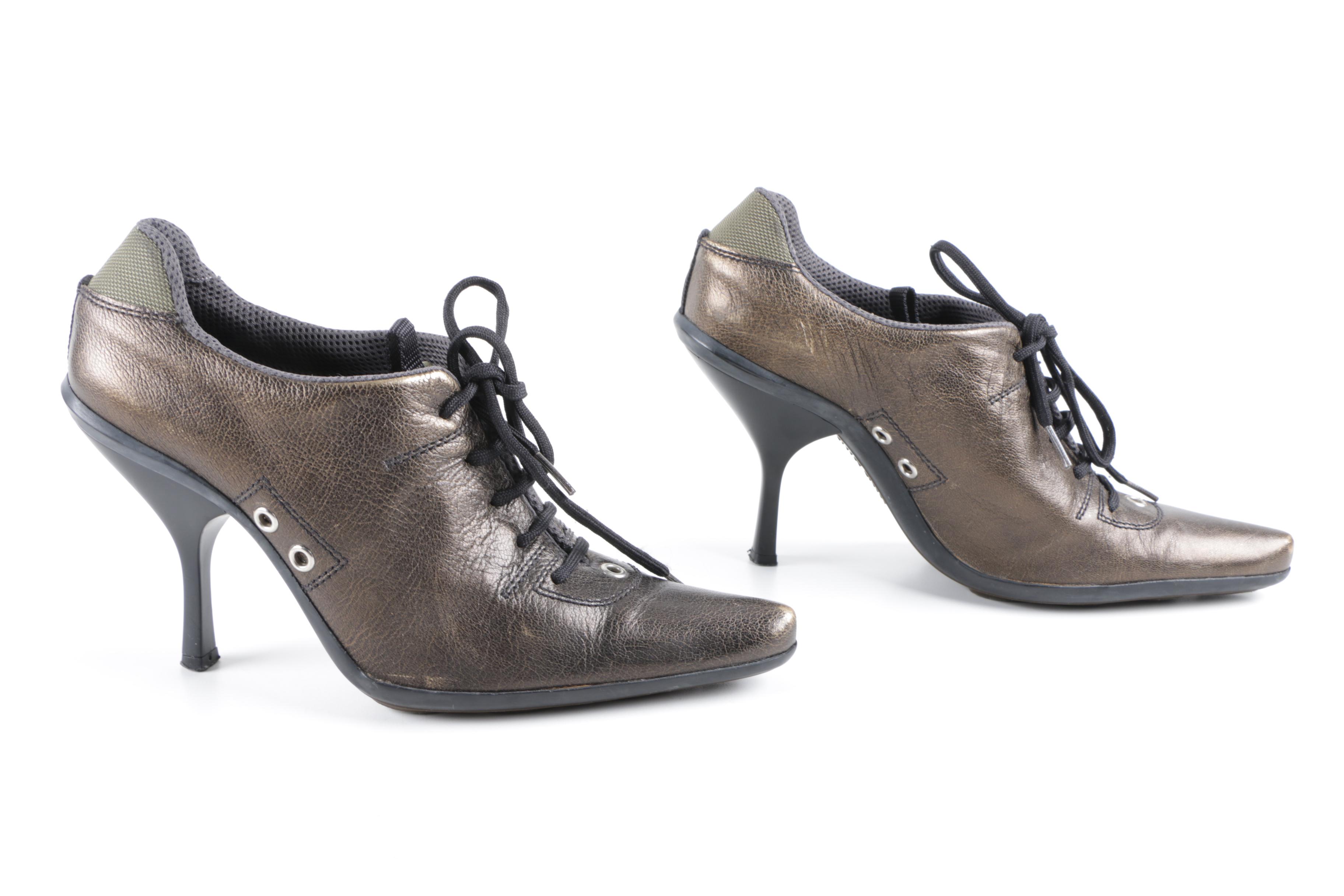 Miu Miu Metallic Leather Sneaker Pumps