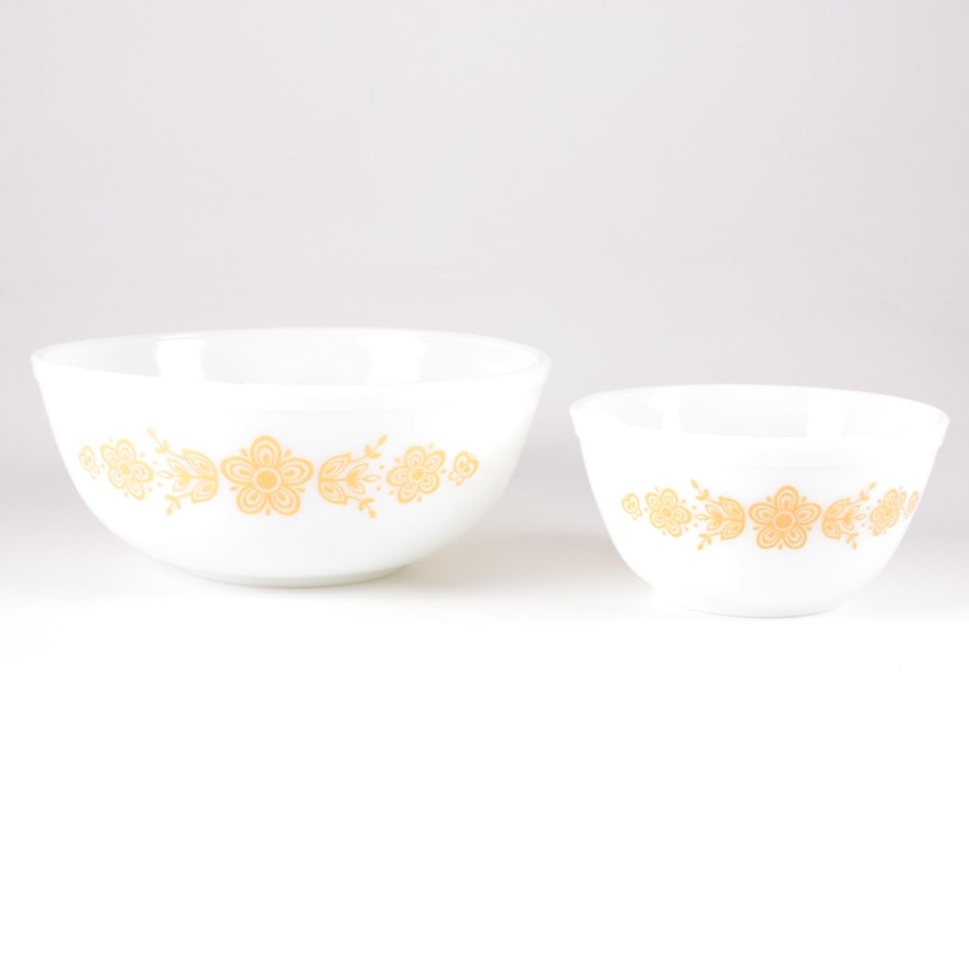 Vintage Pyrex "Butterfly Gold" Mixing Bowls 1972-81