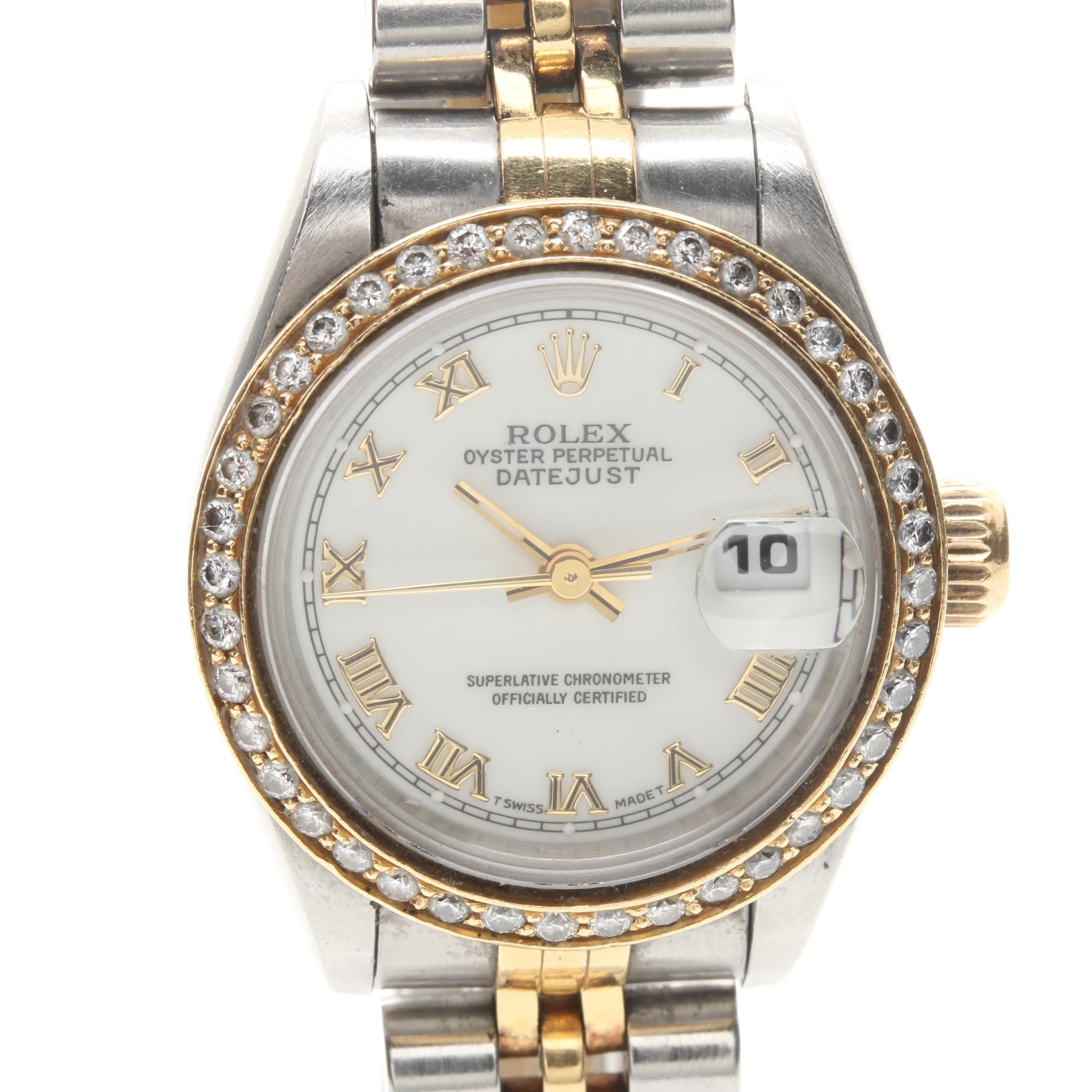 Rolex Oyster Perpetual Datejust Stainless Steel, 18K and Diamond Watch