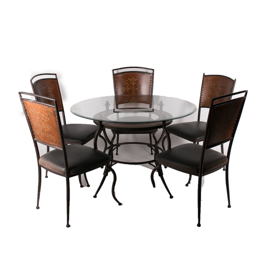 Contemporary Spanish Style Metal Table and Chairs
