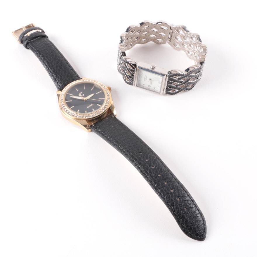 Pair of Wristwatches Including a Hinged Bangle Talbots Watch