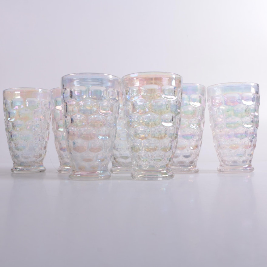 Federal Glass "Colonial" Iridescent Tumblers, Circa 1960s