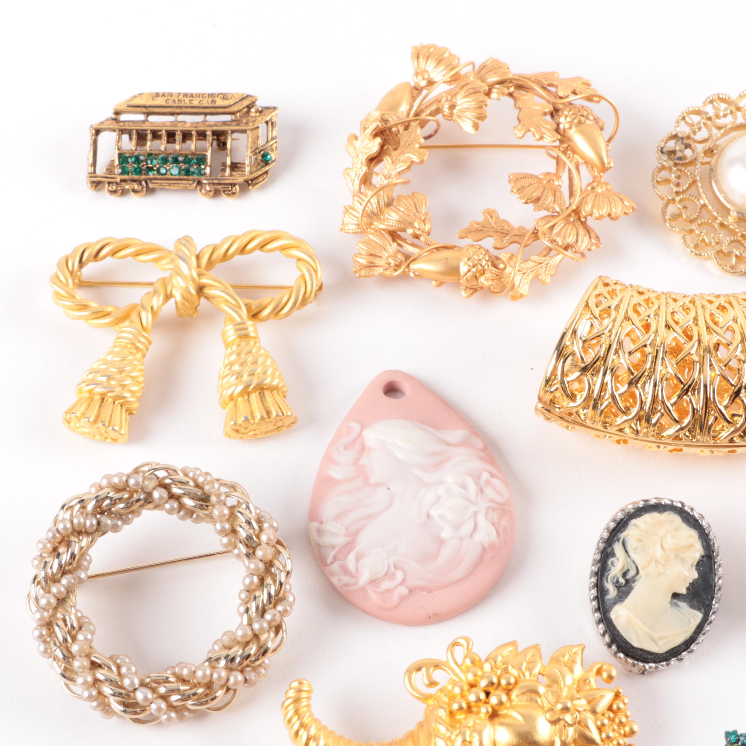 Sterling Silver, Gold and Silver Tone Foilback, Glass and Enamel Jewlery