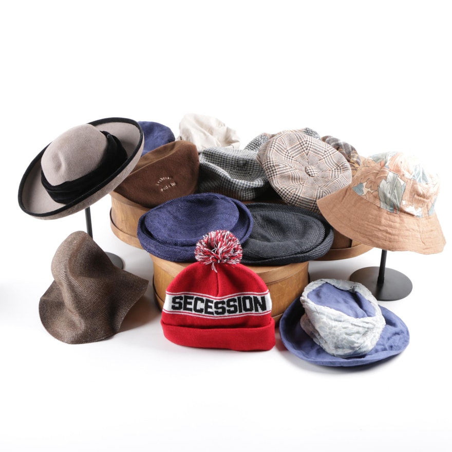 Hat Assortment Including Kangol and Sondra Redmon