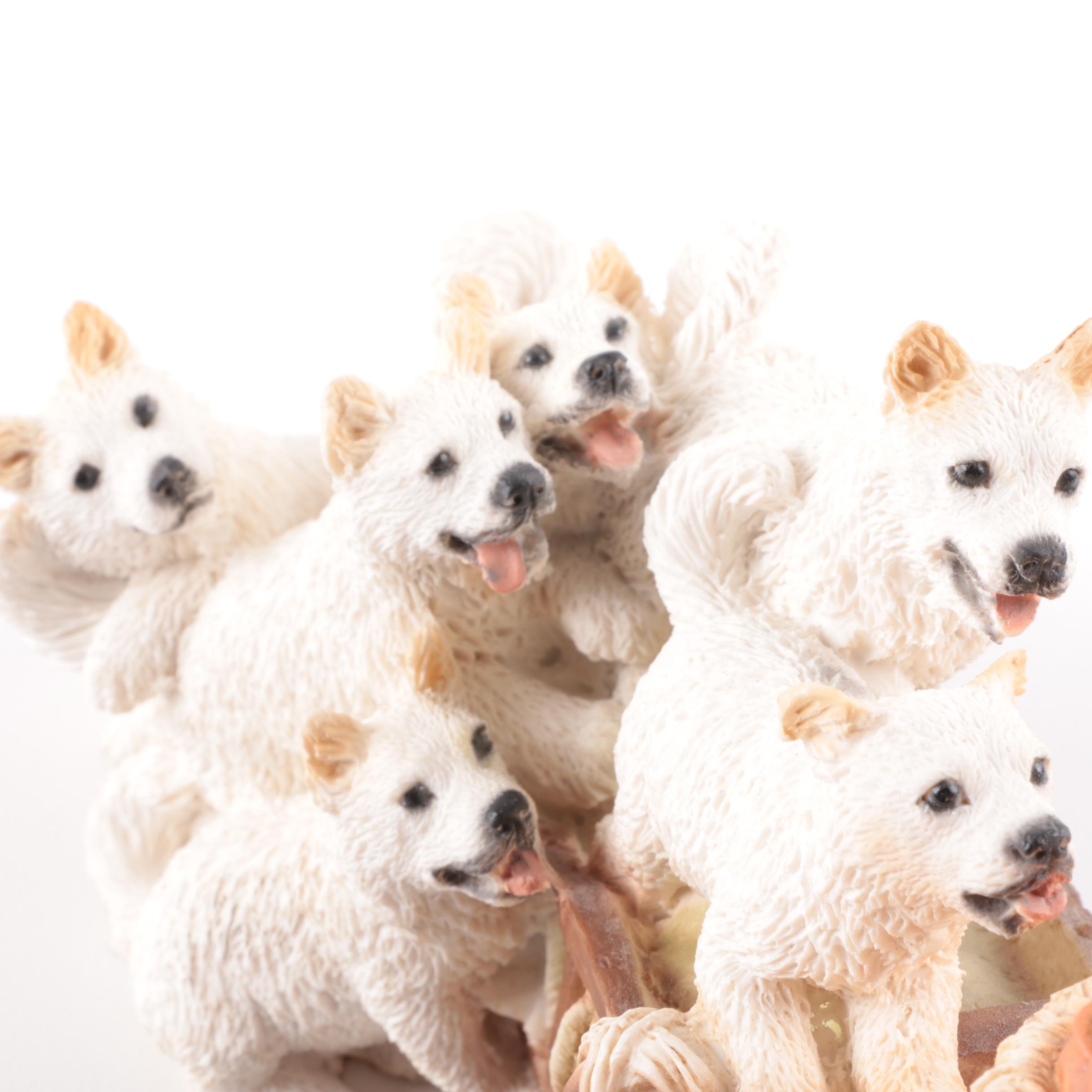 Castagna Young Inuit Musher with Sled Dogs Figurine