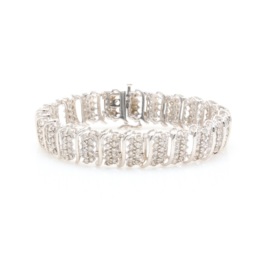 14K White Gold 8.40 ctw Diamond Bracelet