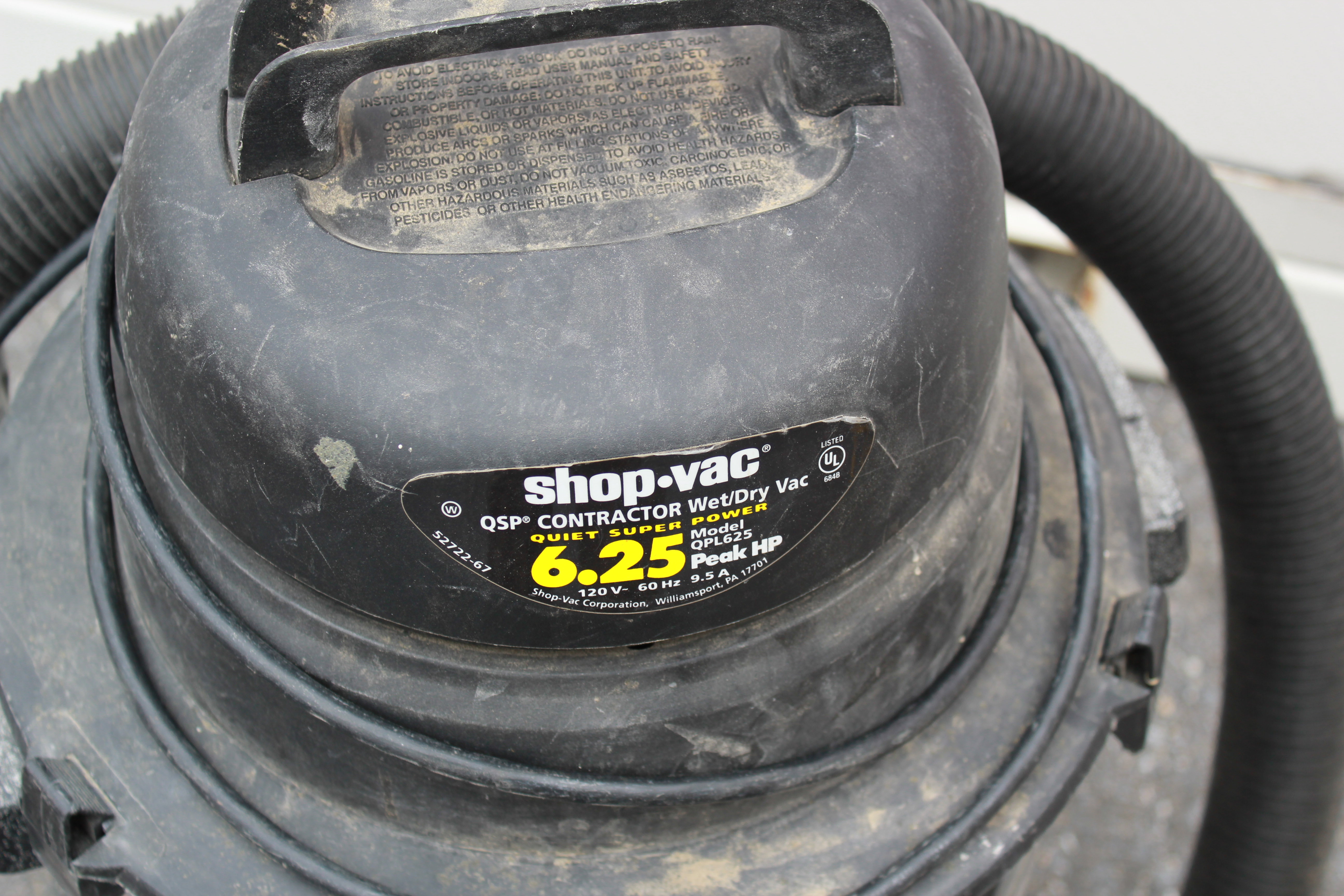 ShopVac 6.5HP 10 Gallon Stainless Steel Wet/Dry Vacuum Model QPL625 EBTH