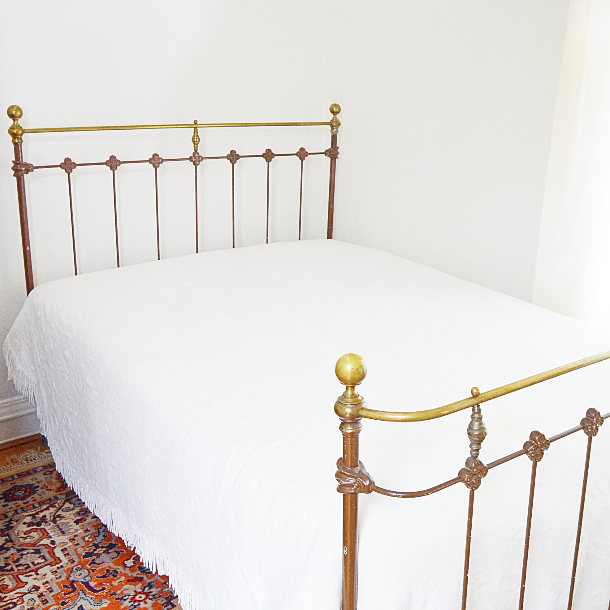 Antique Brass and Iron Bed, Full Size