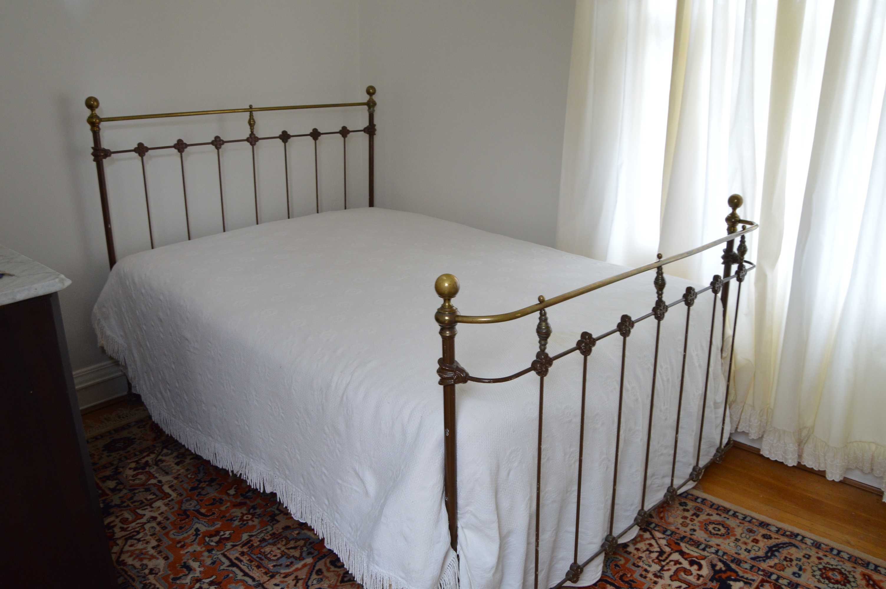 Antique Brass and Iron Bed, Full Size