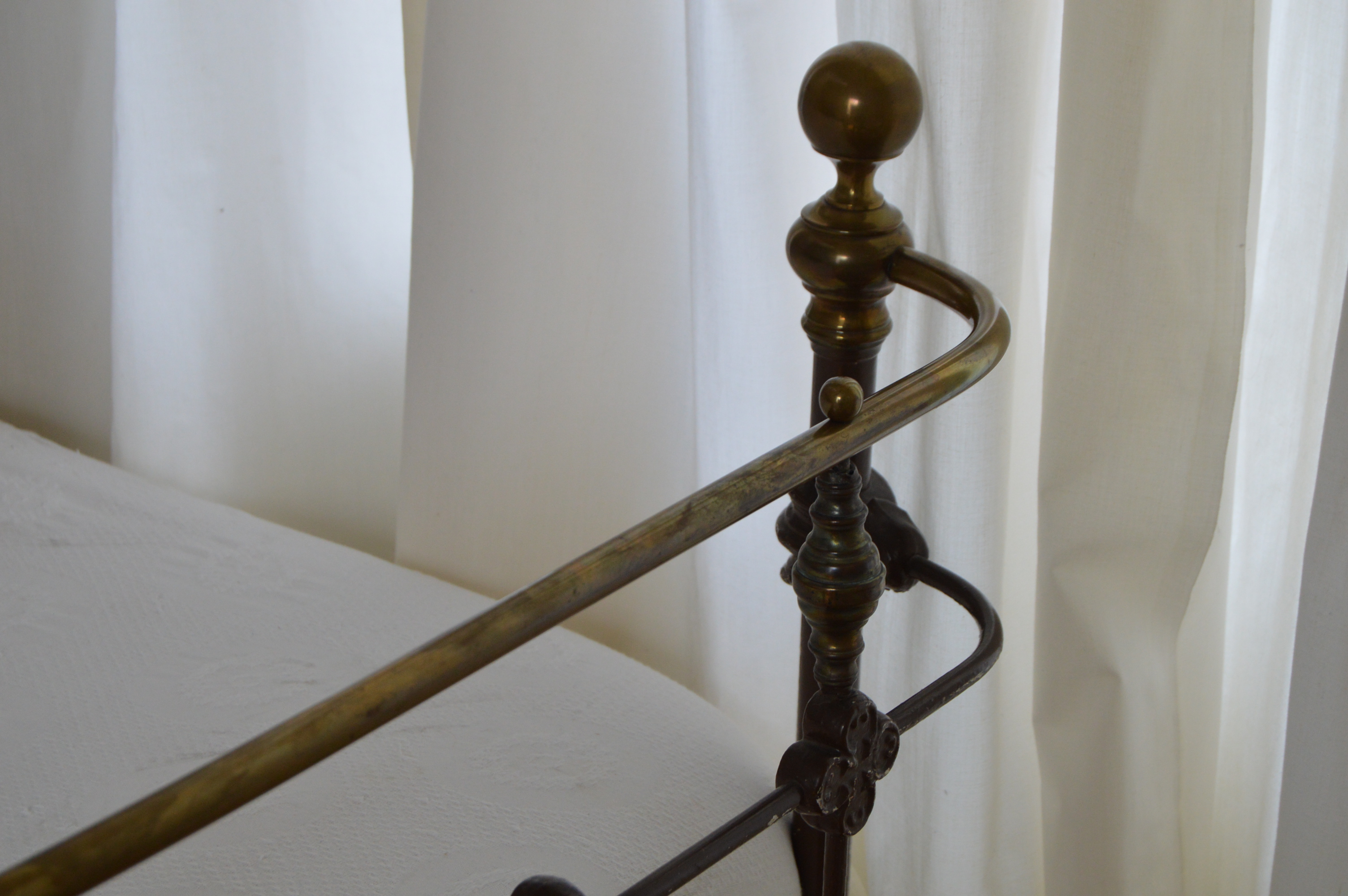 Antique Brass and Iron Bed, Full Size