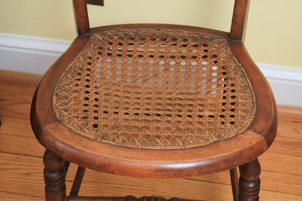 Set of Three Antique Cane Seat Side Chairs