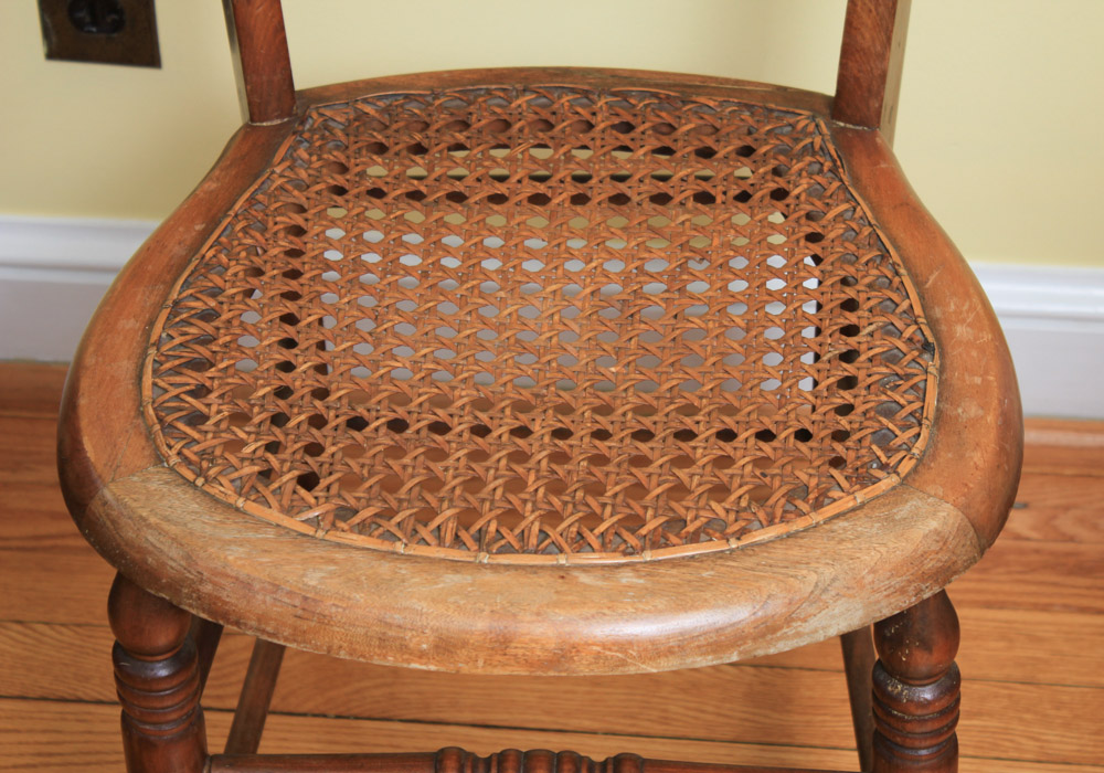 Set of Three Antique Cane Seat Side Chairs