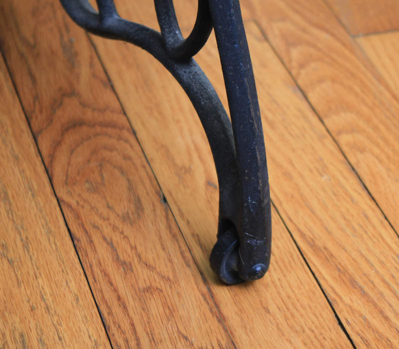 Stone-Top Table With Singer Sewing Machine Base