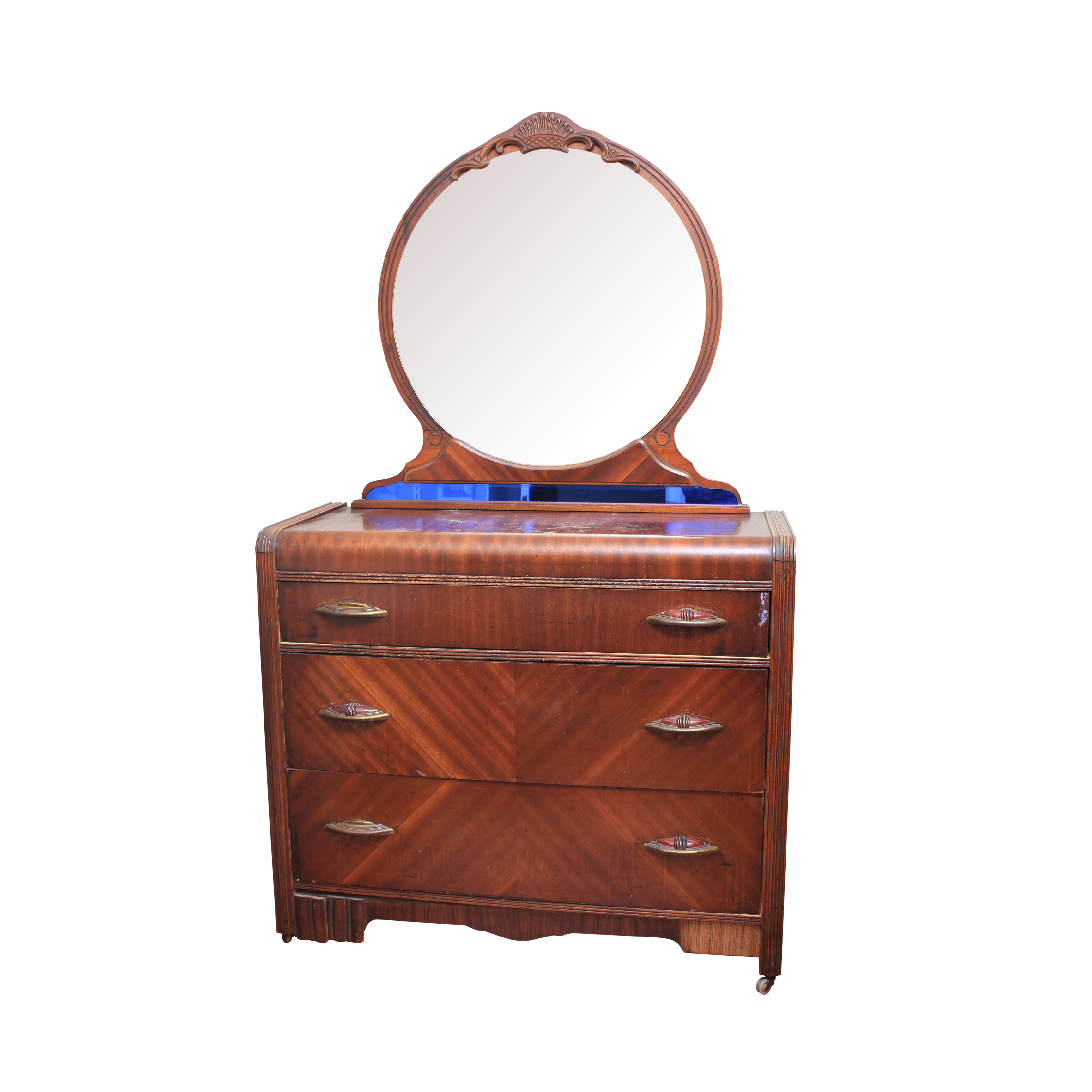 Vintage Art Deco Dresser with Mirror