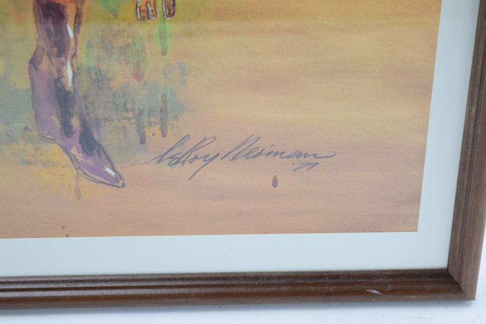 Offset Lithographic Reproduction Print After Leroy Neiman "Girl Jockey"