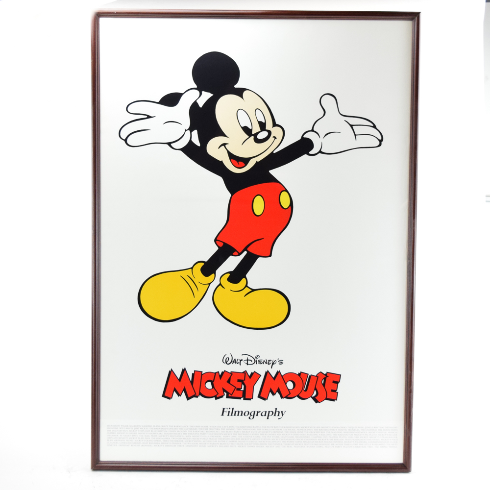 1980s Offset Lithograph Poster "Walt Disney's Mickey Mouse Filmography"