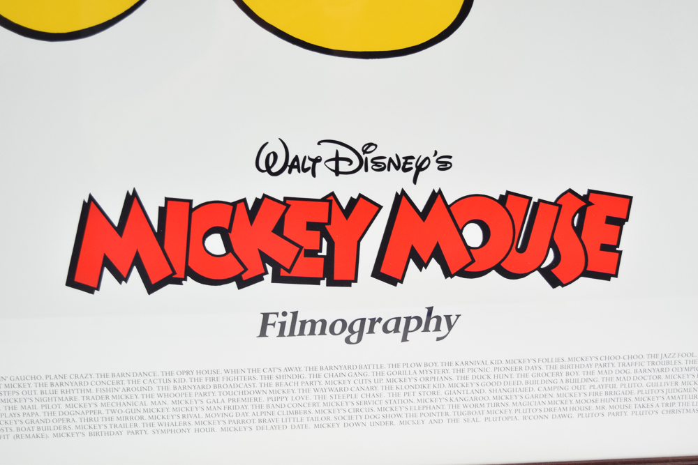 1980s Offset Lithograph Poster "Walt Disney's Mickey Mouse Filmography"