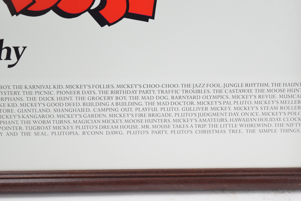 1980s Offset Lithograph Poster "Walt Disney's Mickey Mouse Filmography"