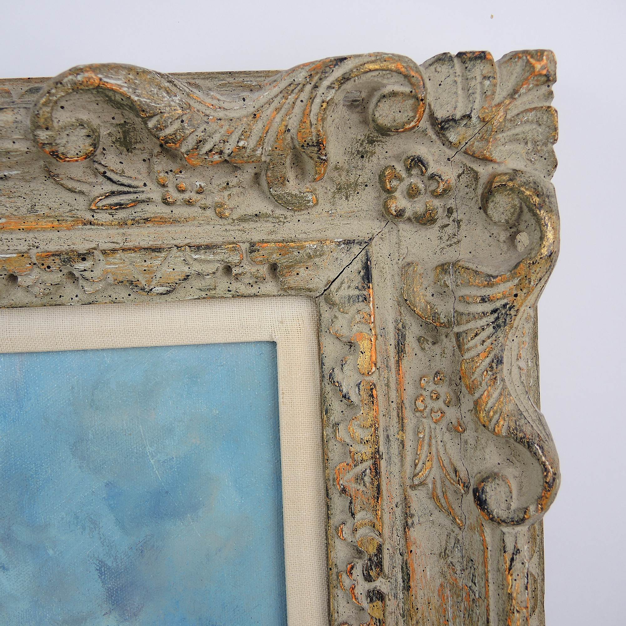 Philippe Alfieri Oil Painting on Canvas "Young Woman in a Purple Scarf"