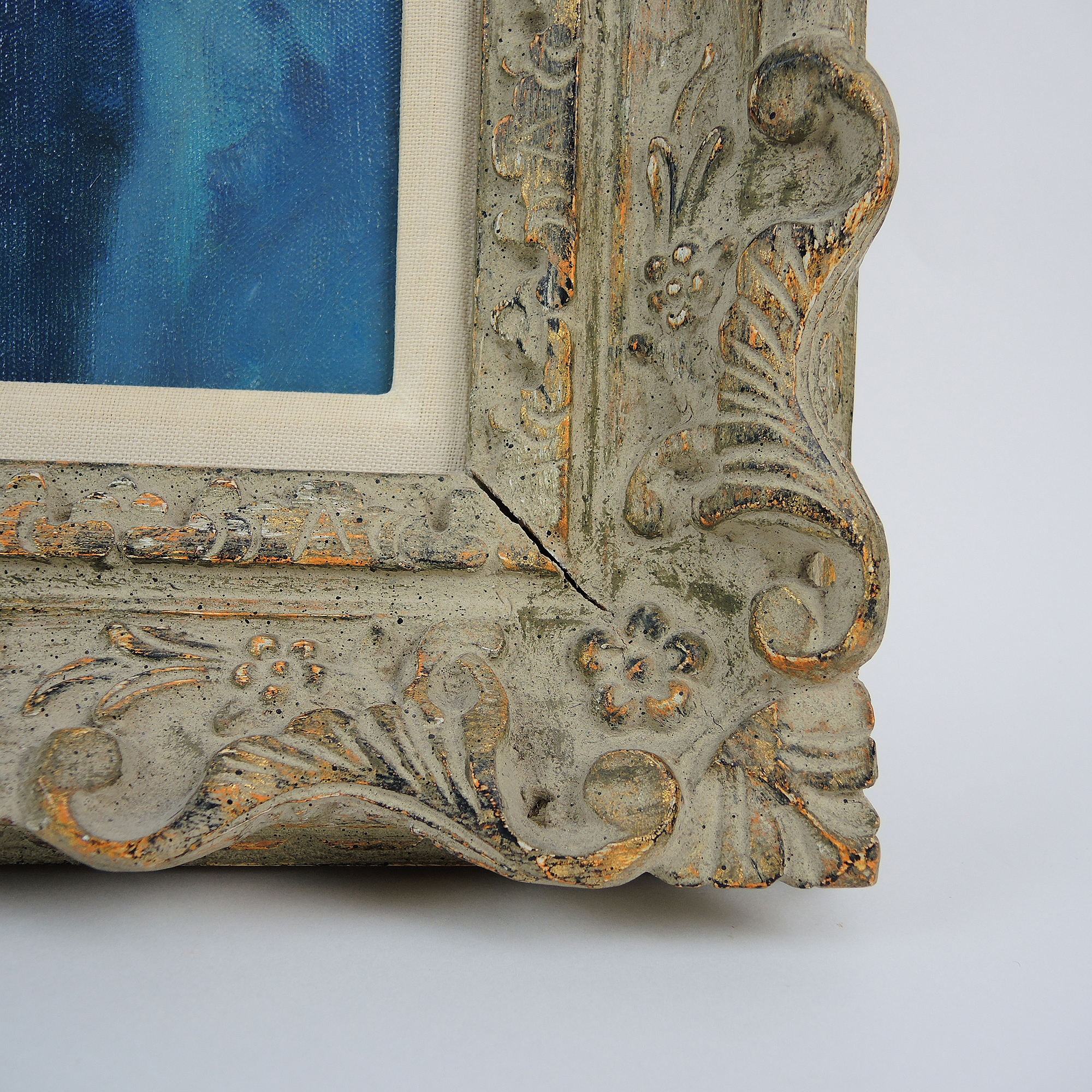 Philippe Alfieri Oil Painting on Canvas "Young Woman in a Purple Scarf"