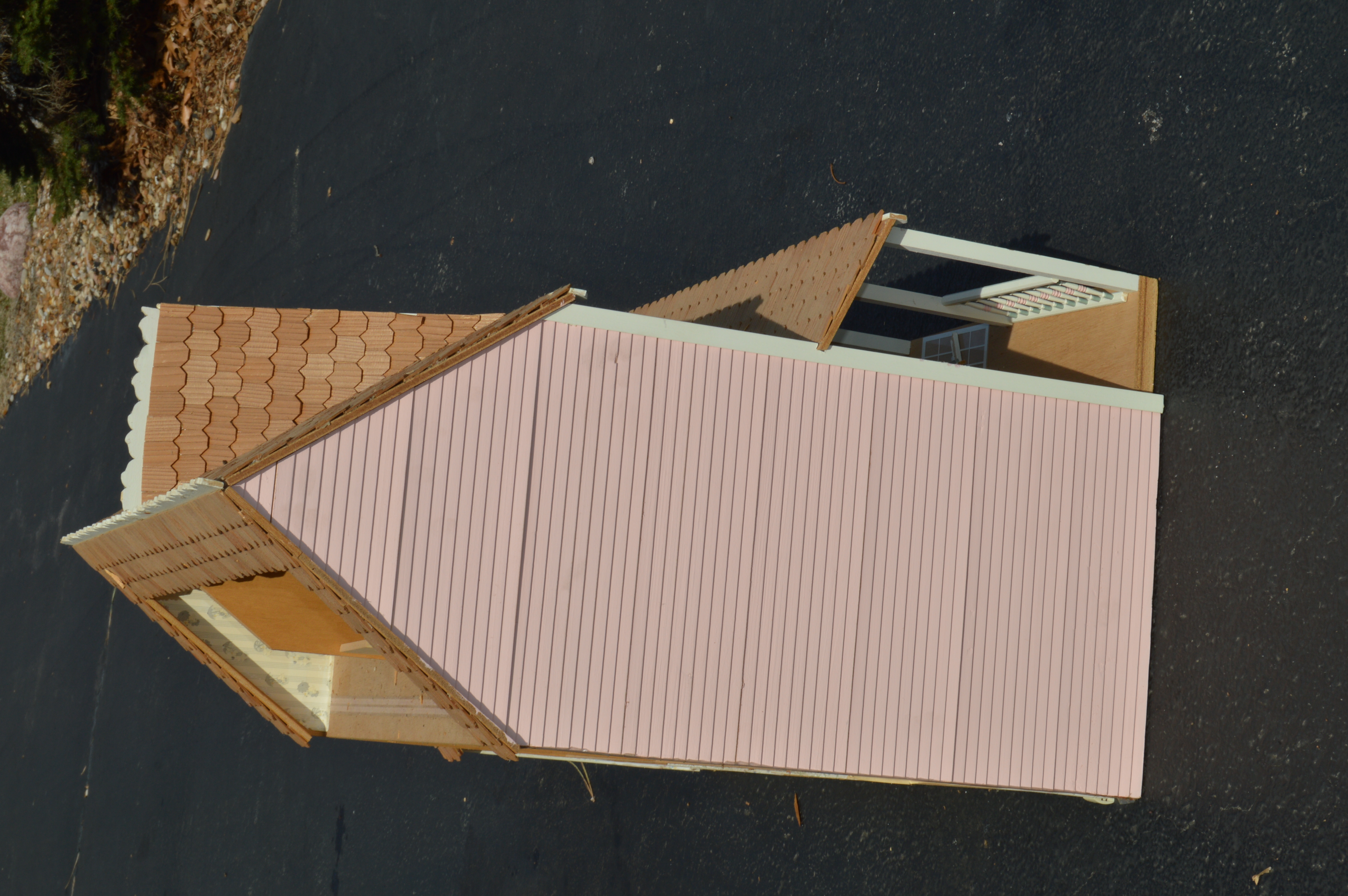 Vintage Pink Farmhouse Dollhouse and Gazebo