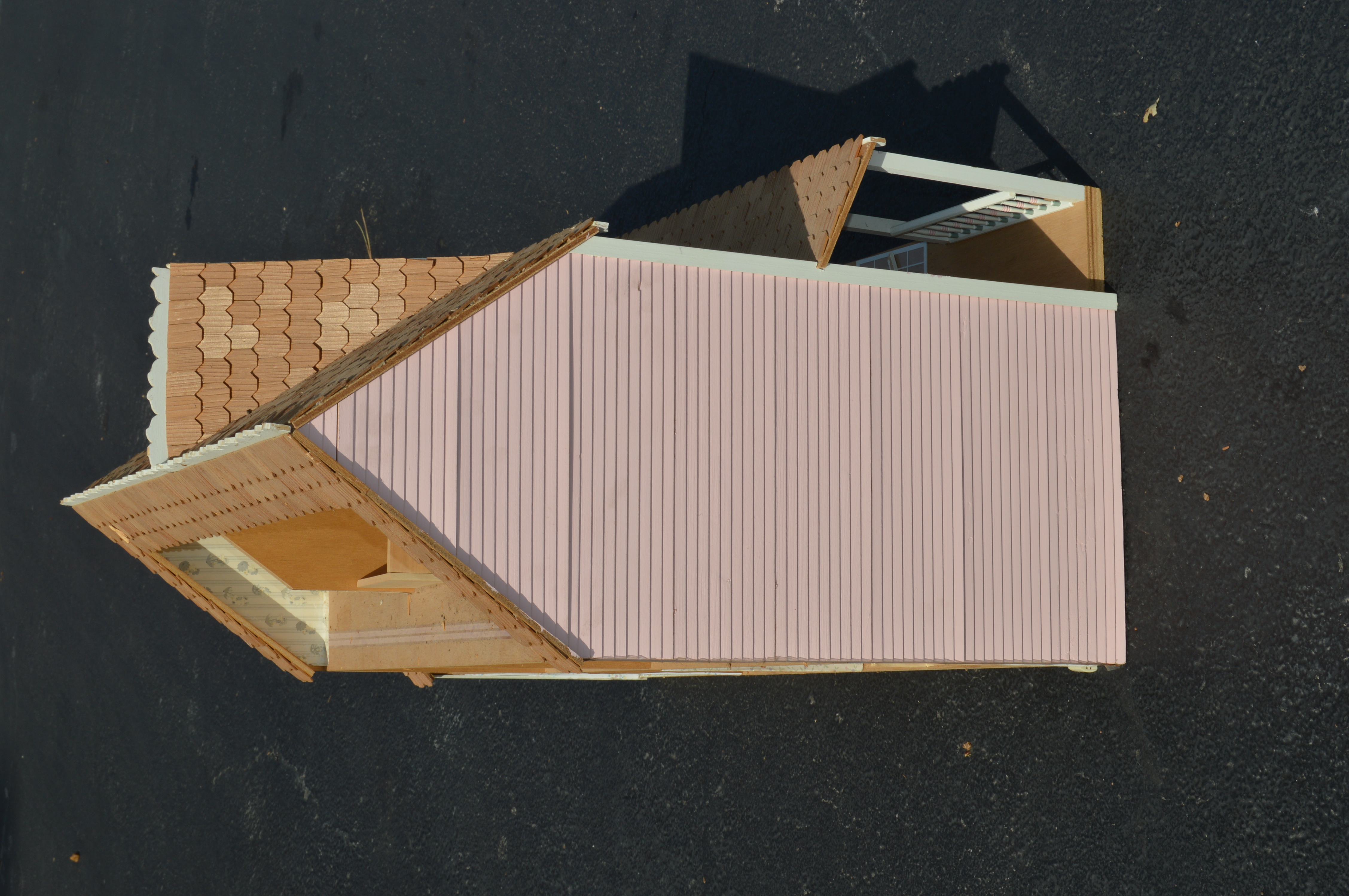 Vintage Pink Farmhouse Dollhouse and Gazebo