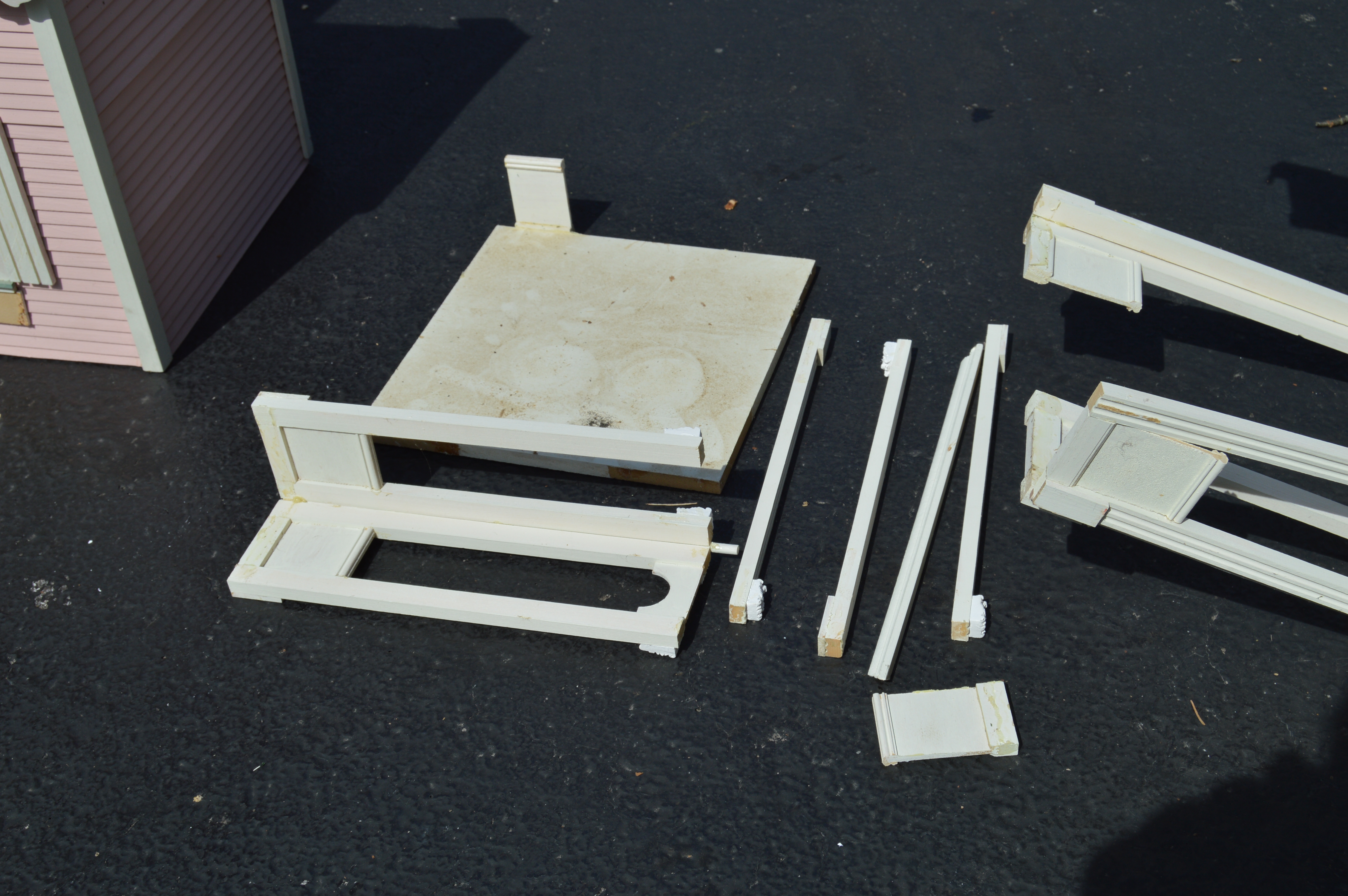 Vintage Pink Farmhouse Dollhouse and Gazebo