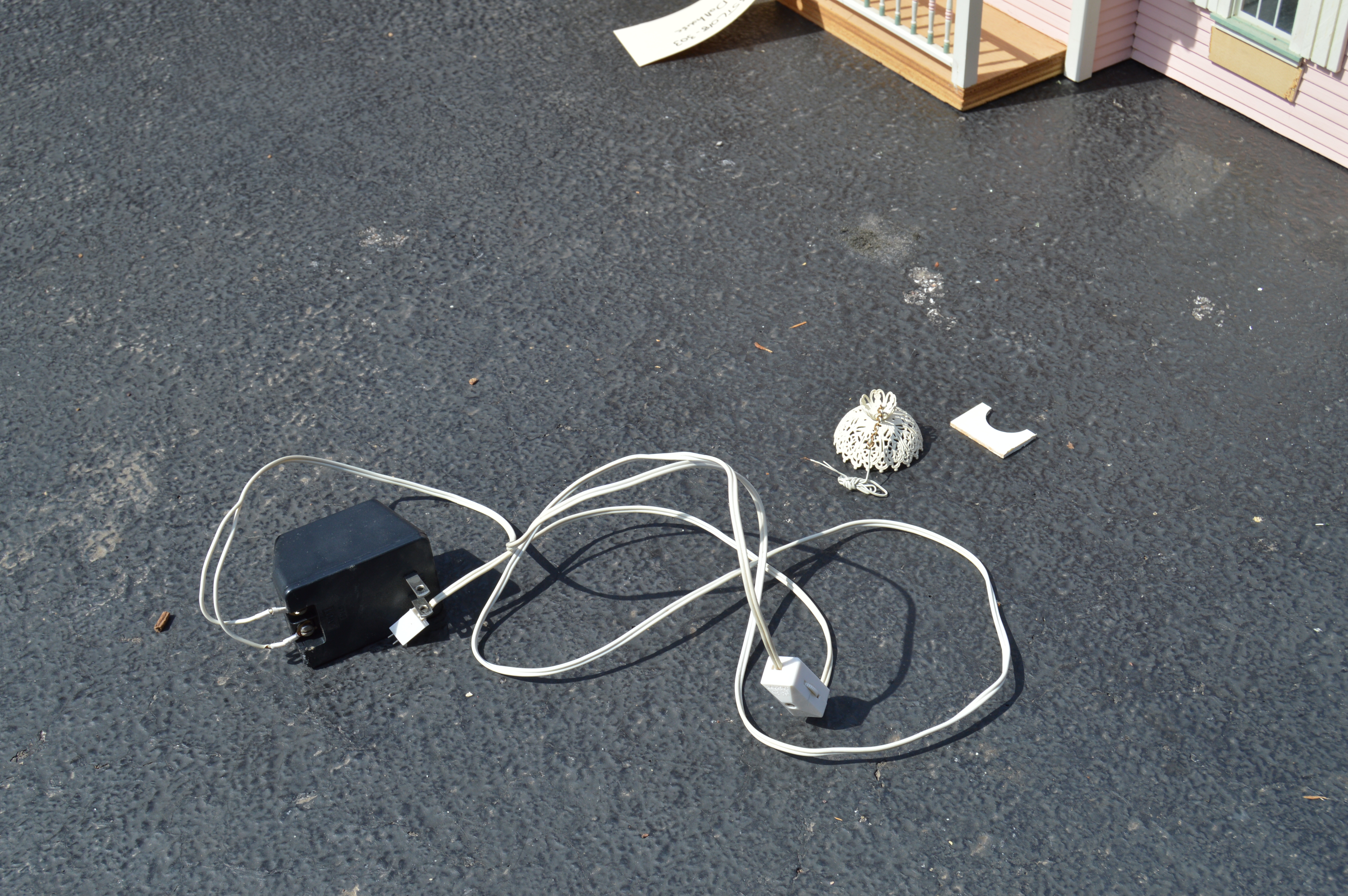 Vintage Pink Farmhouse Dollhouse and Gazebo