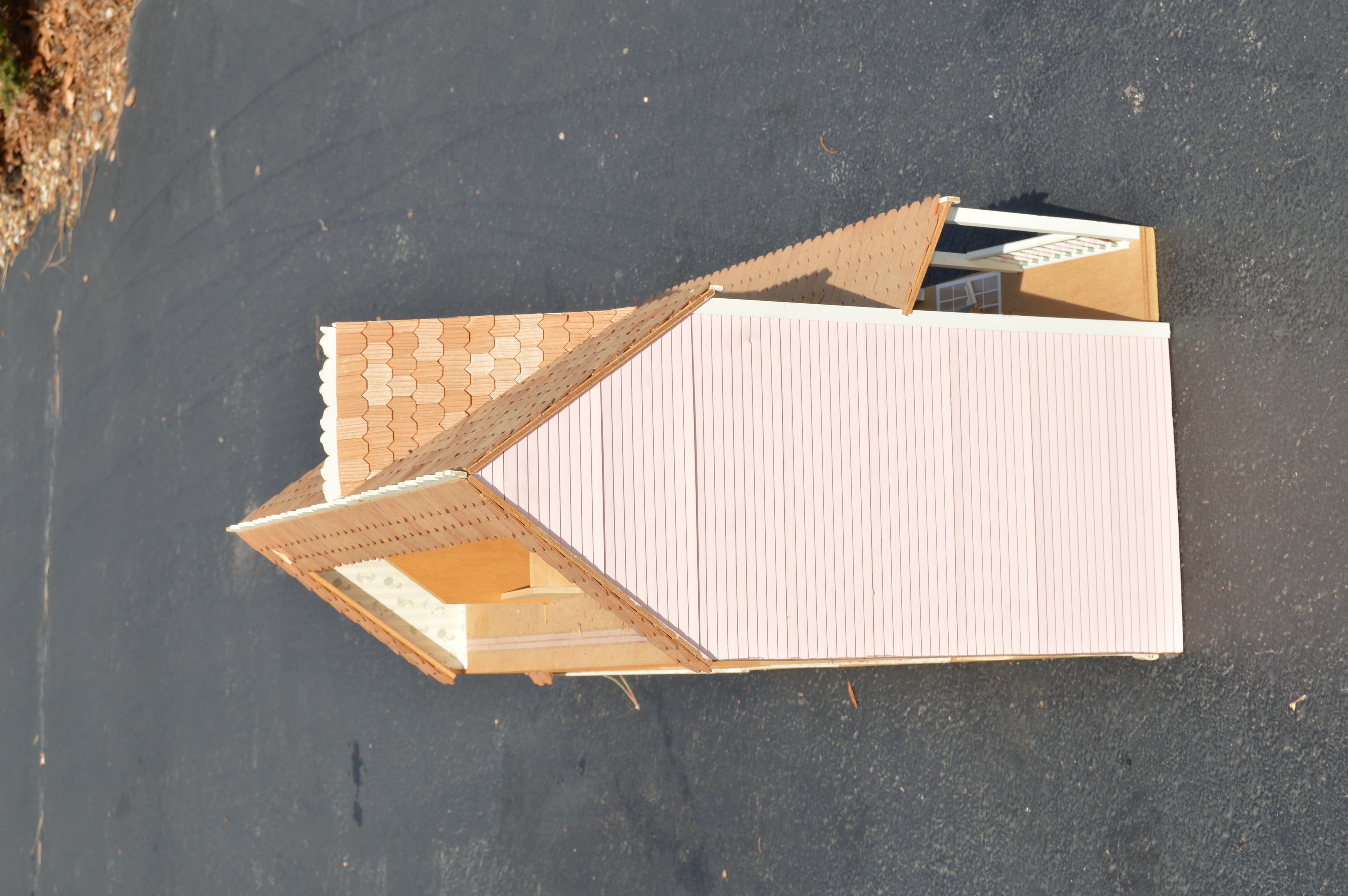 Vintage Pink Farmhouse Dollhouse and Gazebo