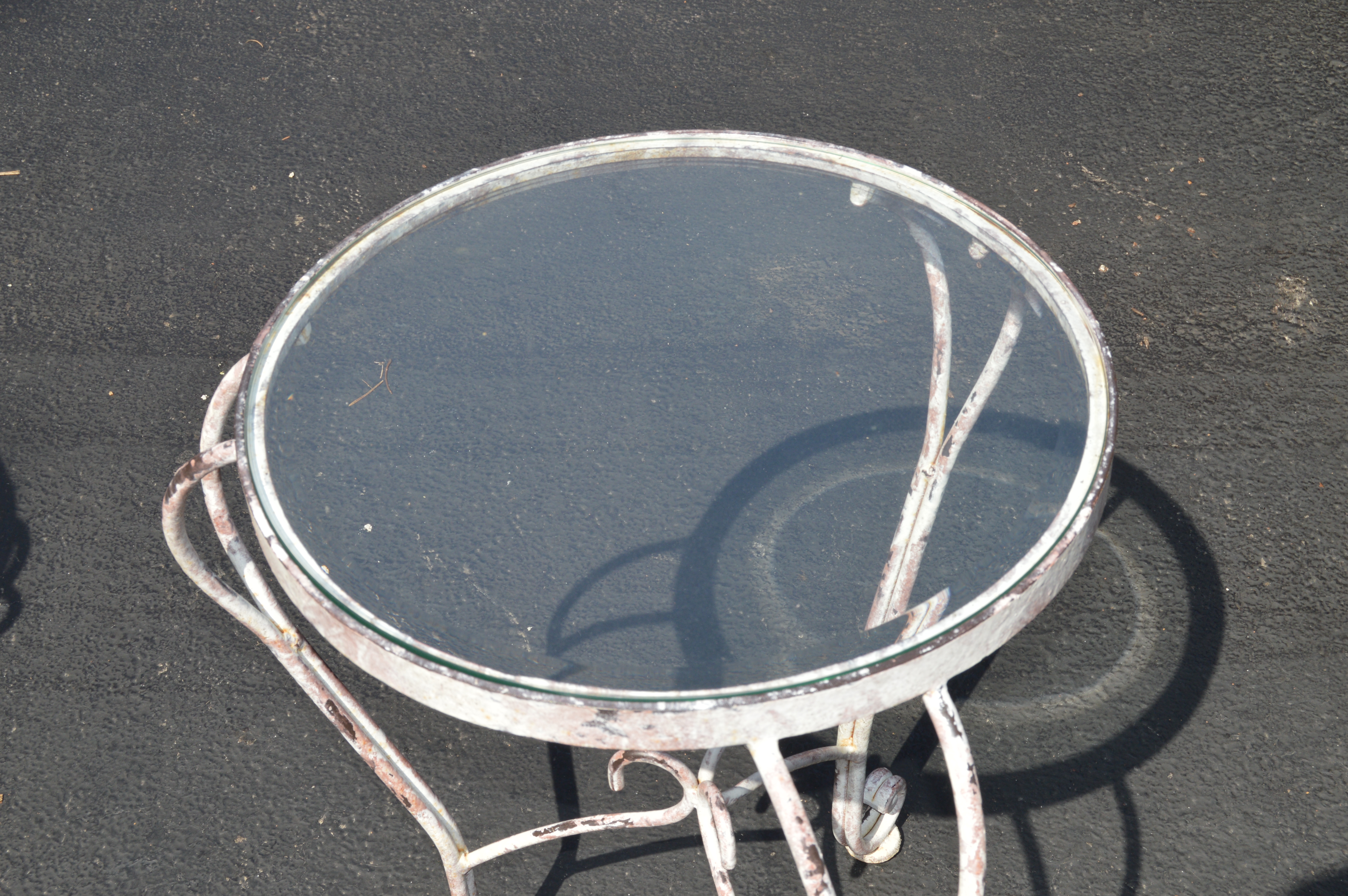 Vintage Glass Top Patio Tables