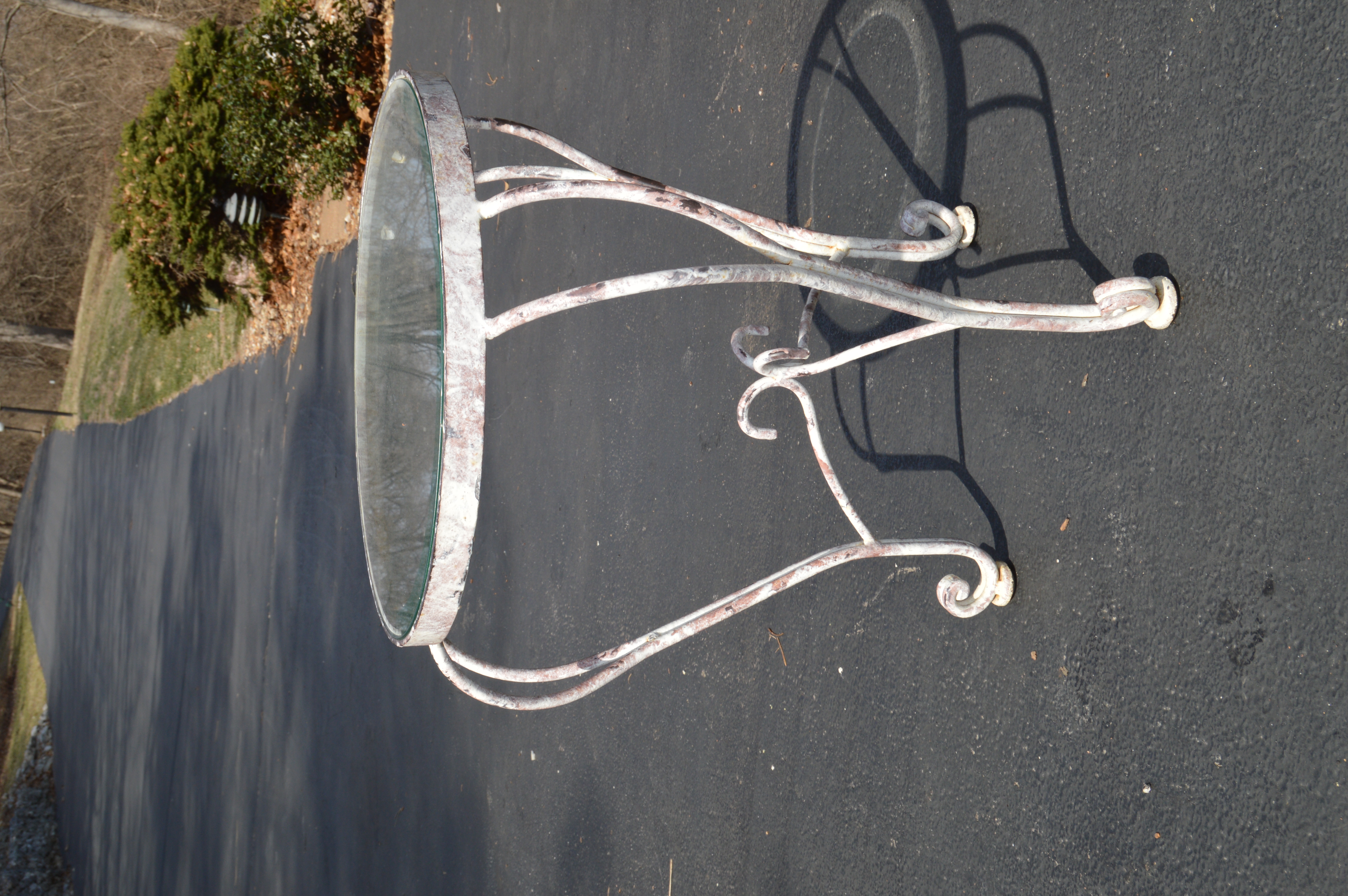 Vintage Glass Top Patio Tables