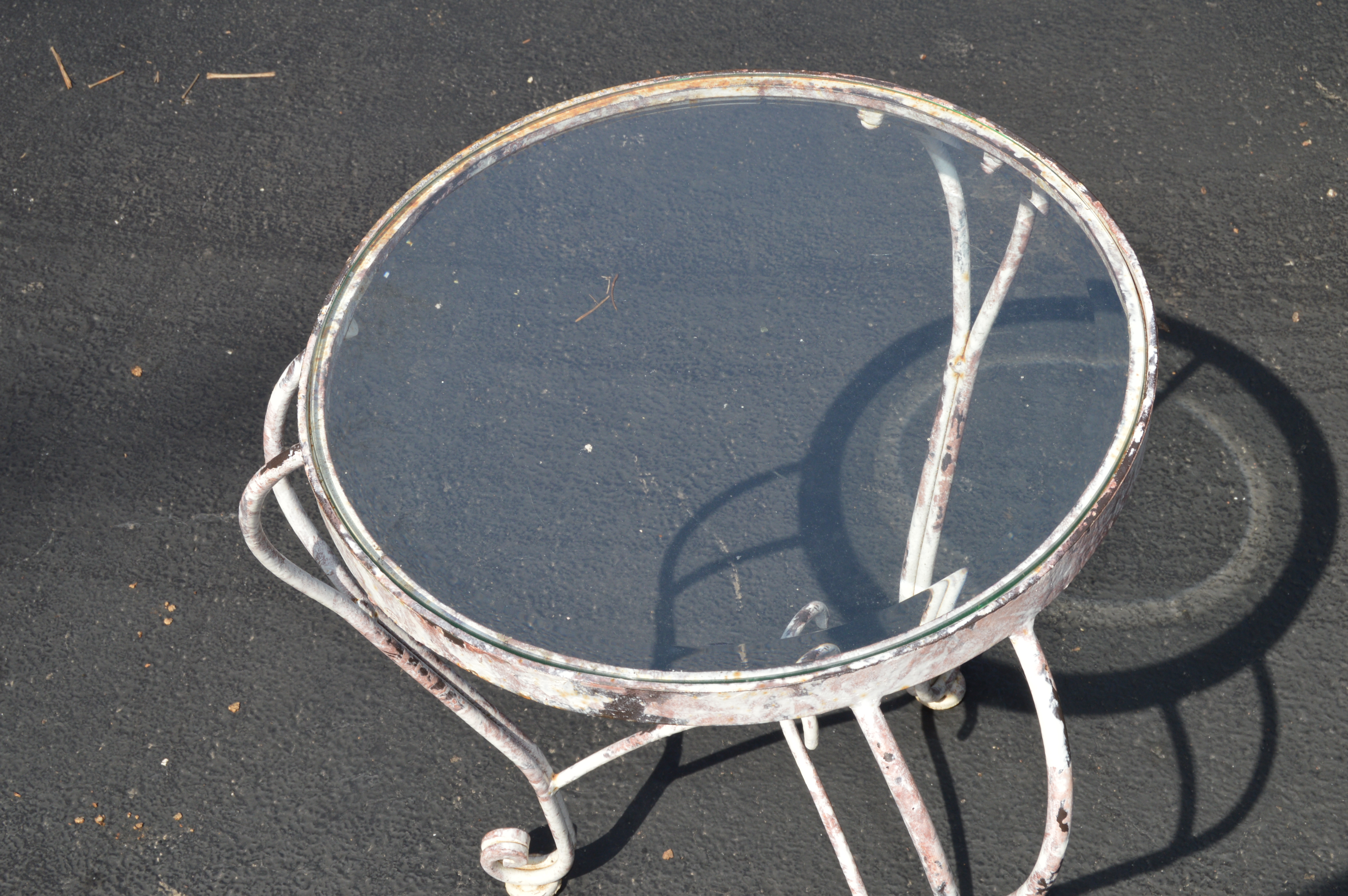Vintage Glass Top Patio Tables