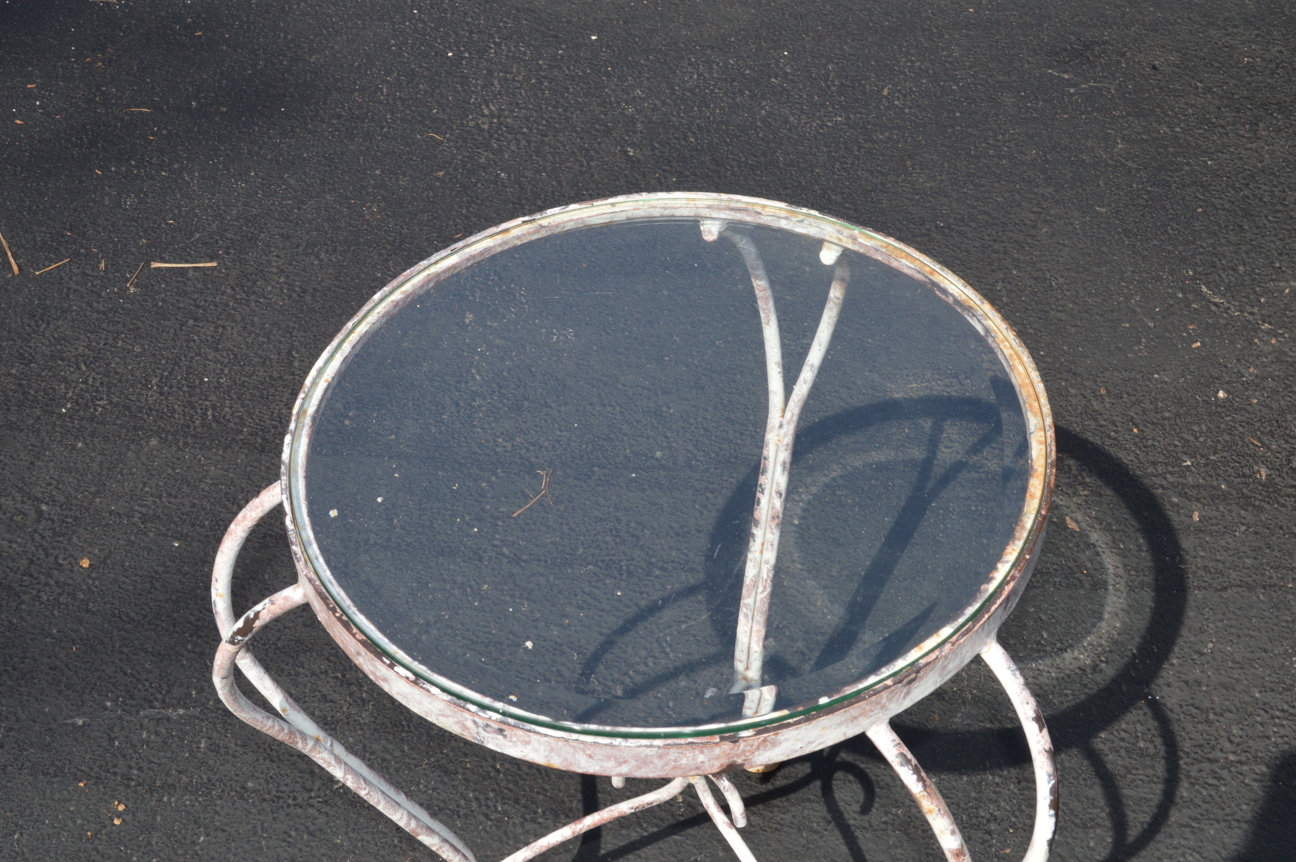 Vintage Glass Top Patio Tables
