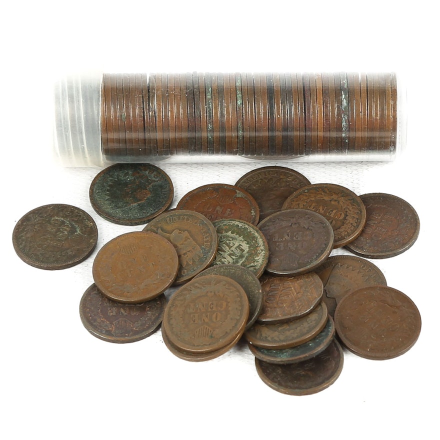 Eighty 1890 - 1899 Indian Head Pennies