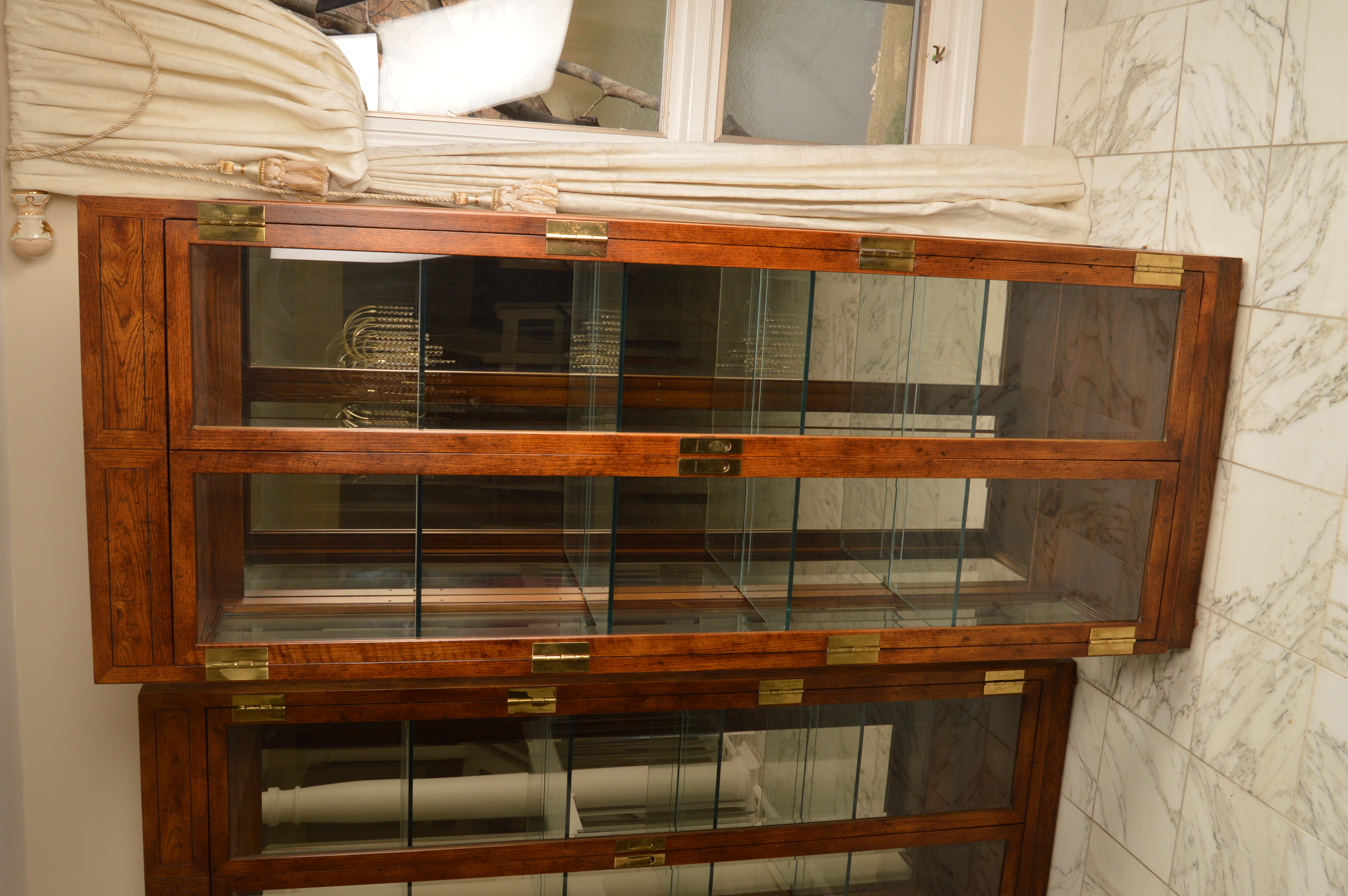 Pair of Elm Display Cabinets by Henredon