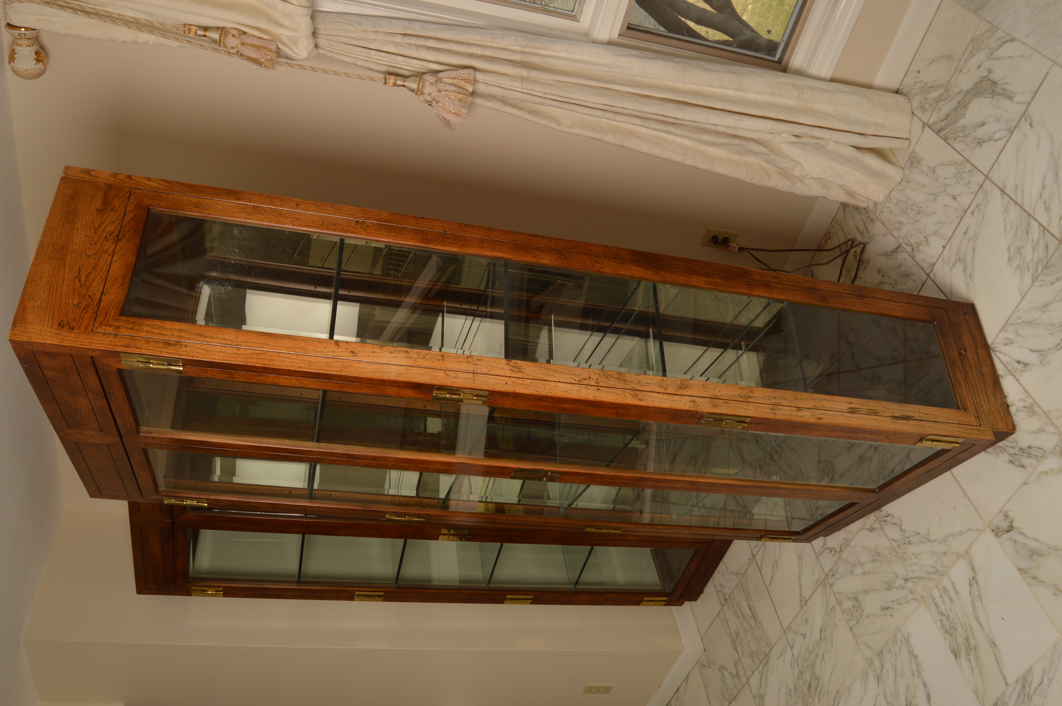 Pair of Elm Display Cabinets by Henredon