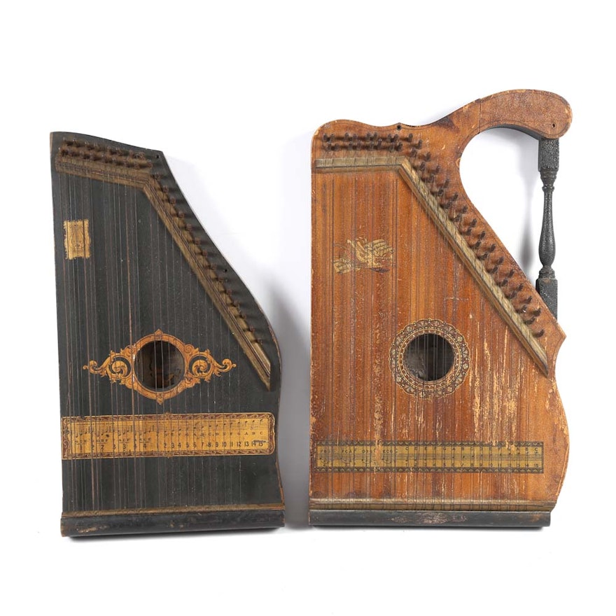 Antique Mandolin Guitar Harps