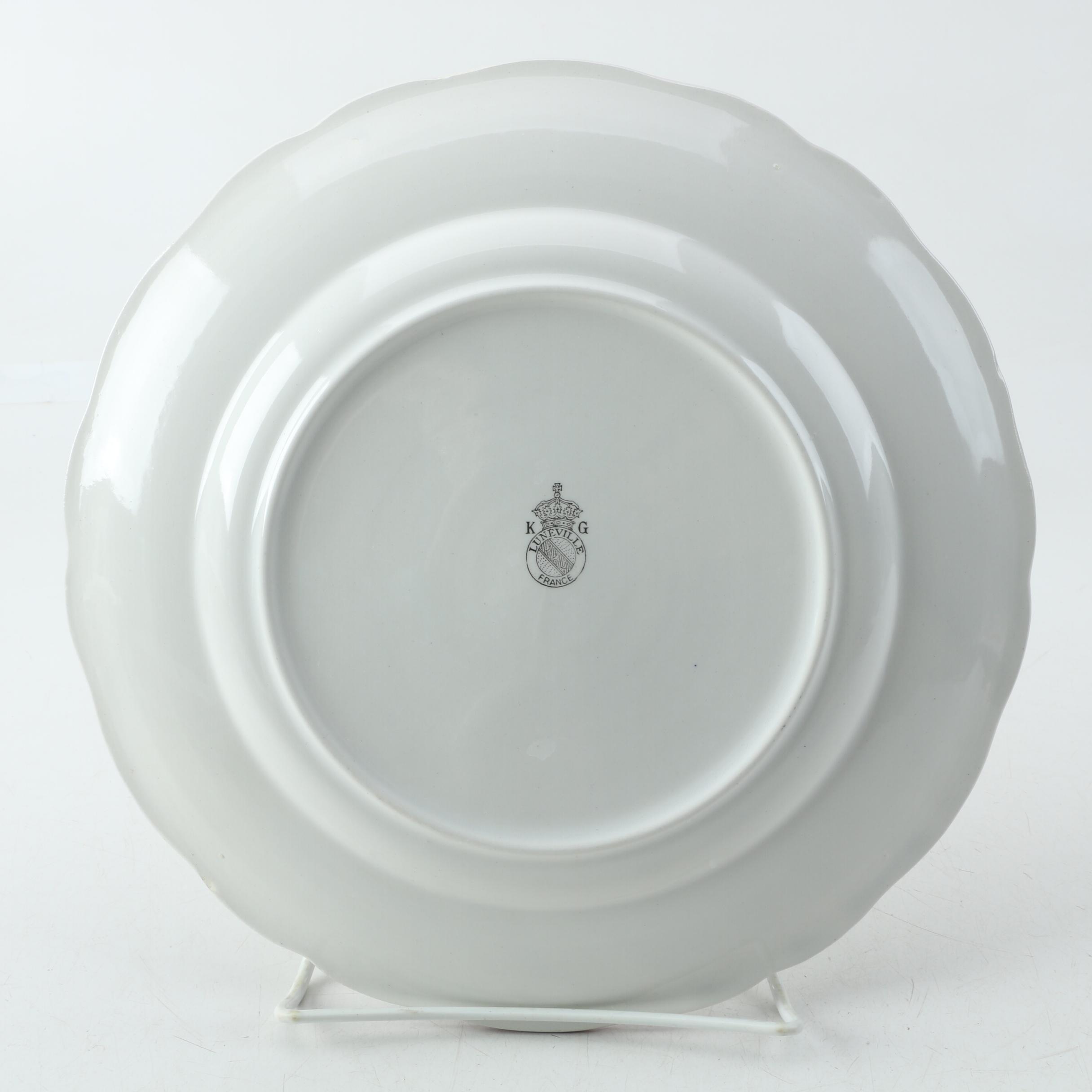 Keller & Guerrin Luneville French Faience "Old Strasbourg" Dinner Plates