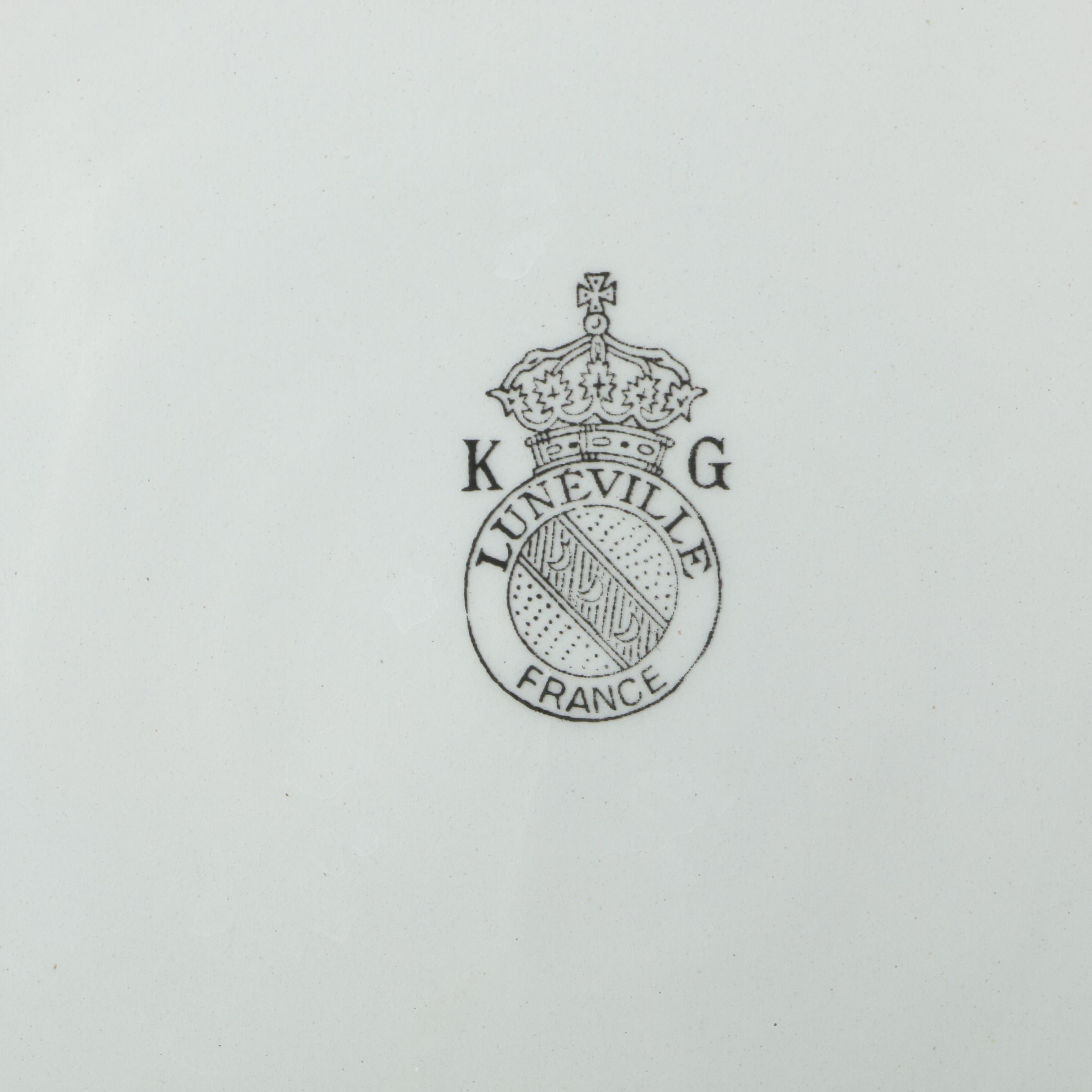 Keller & Guerrin Luneville French Faience "Old Strasbourg" Dinner Plates